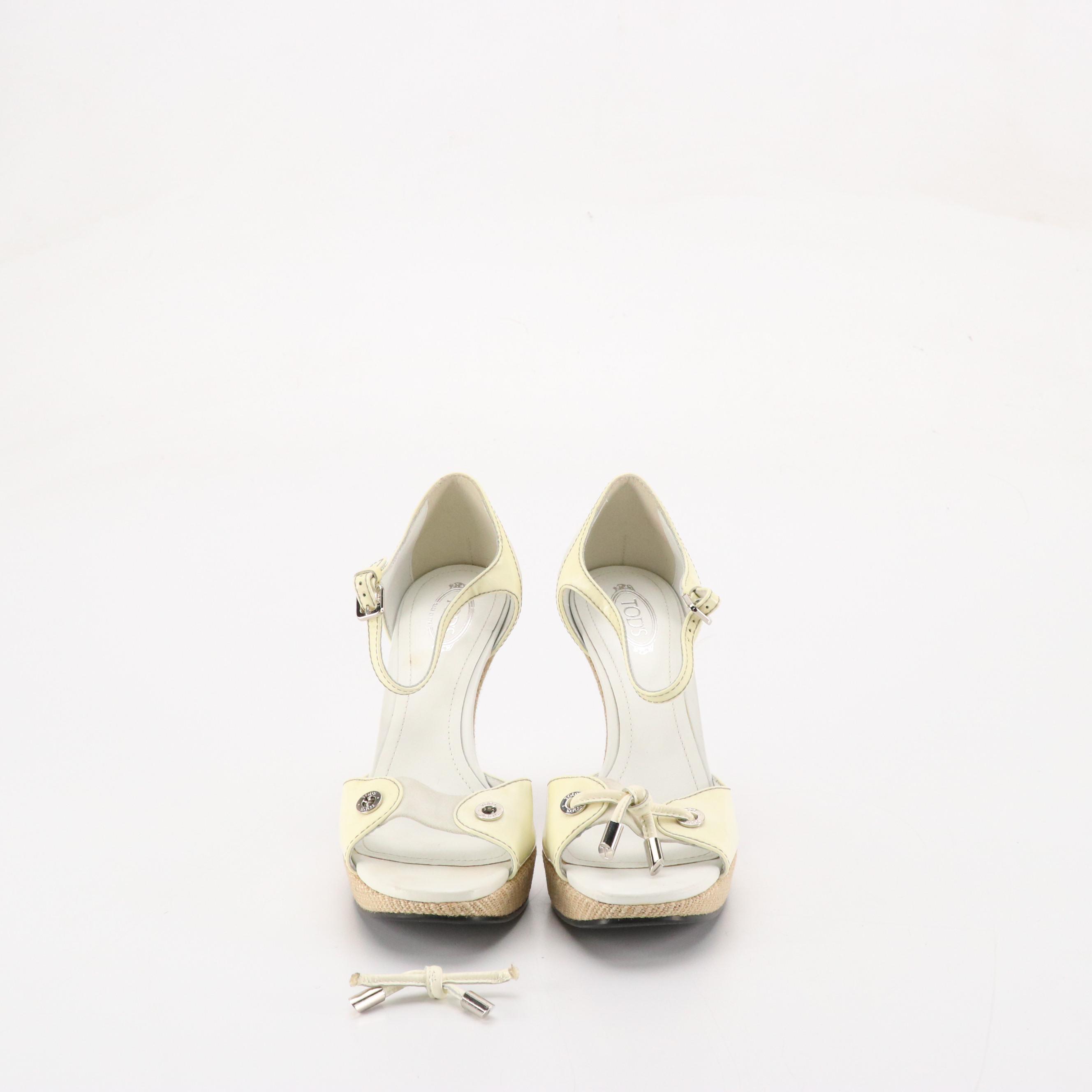 Anine Bing Slingback Flats in Black Leather with Tod's Patent Leather Wedges