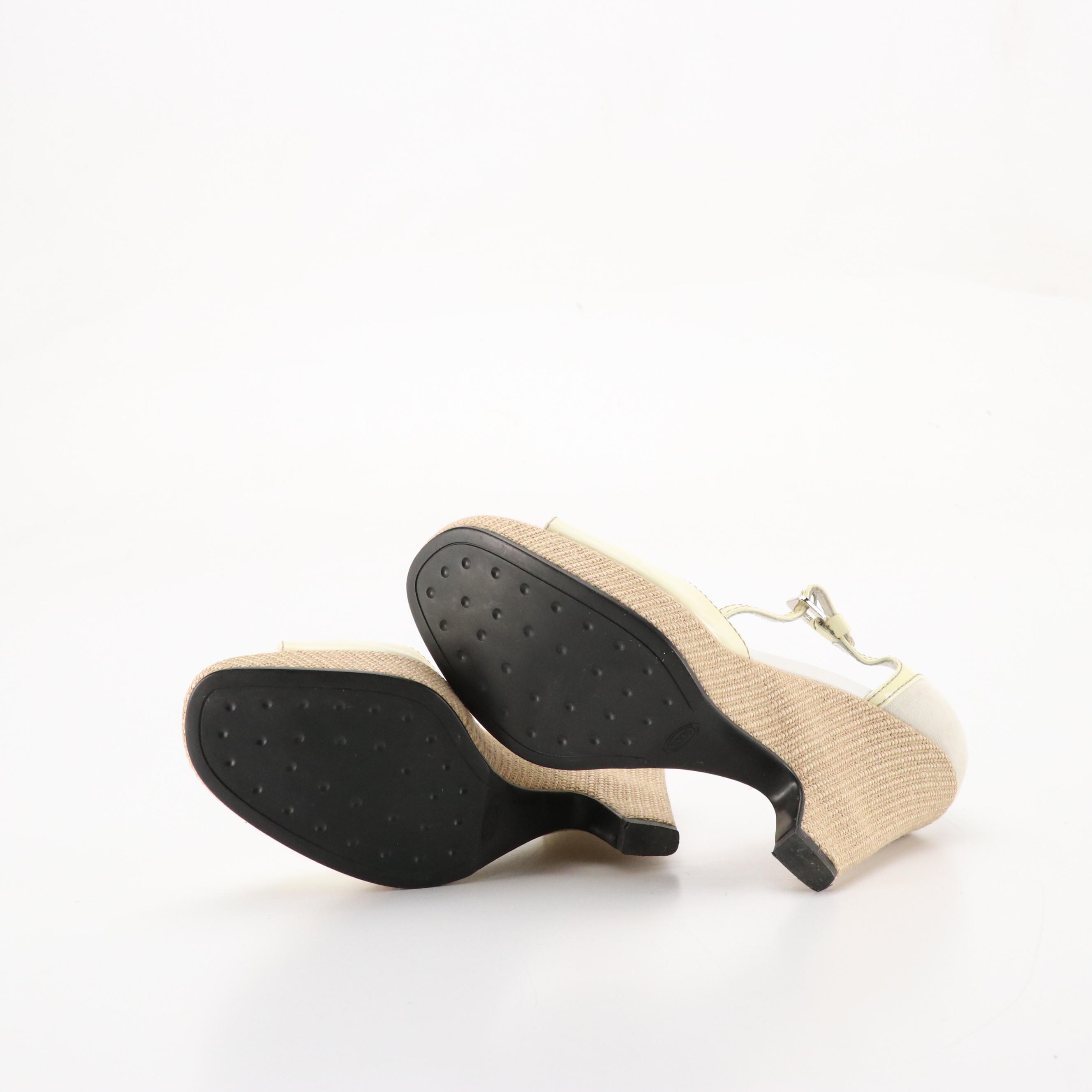 Anine Bing Slingback Flats in Black Leather with Tod's Patent Leather Wedges