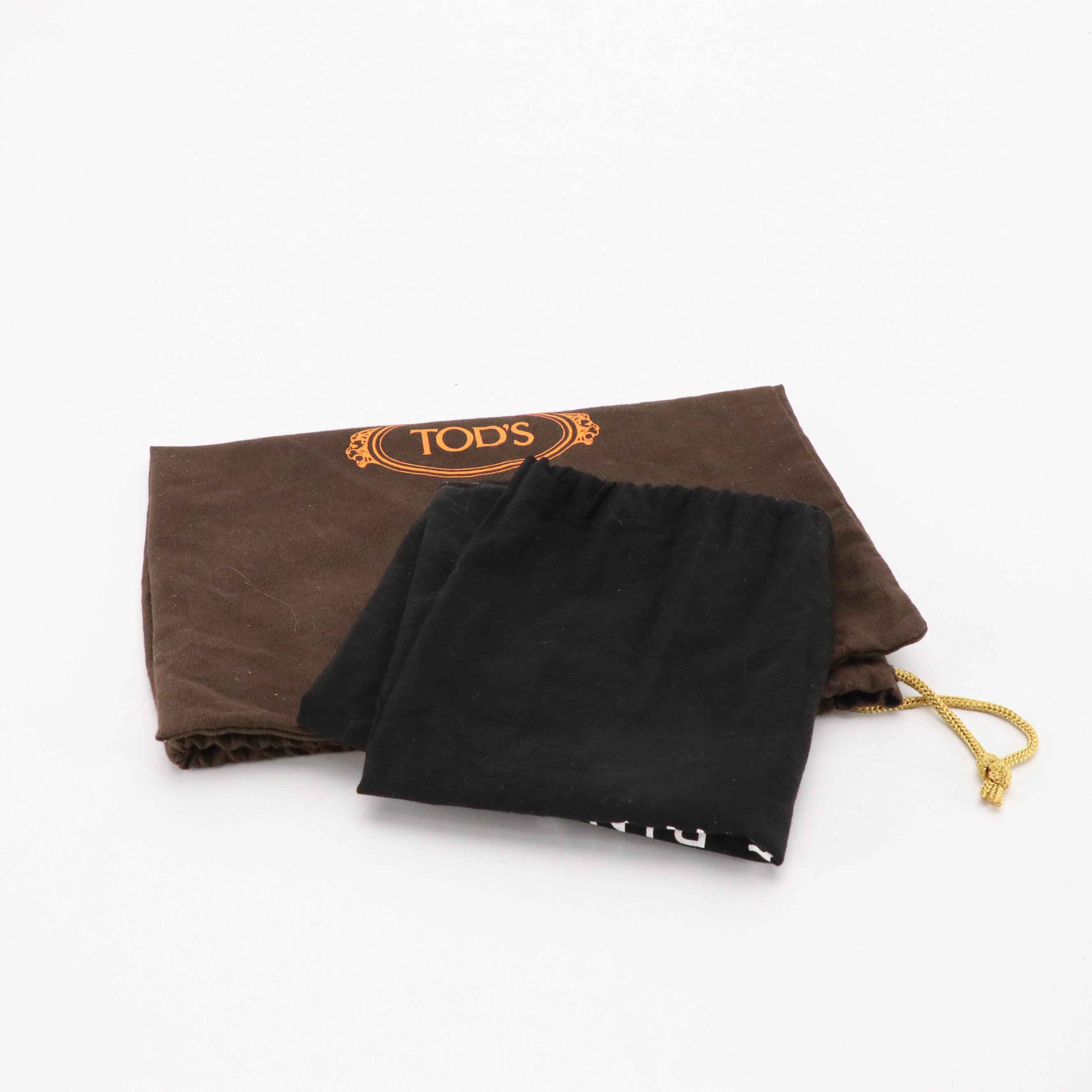 Anine Bing Slingback Flats in Black Leather with Tod's Patent Leather Wedges