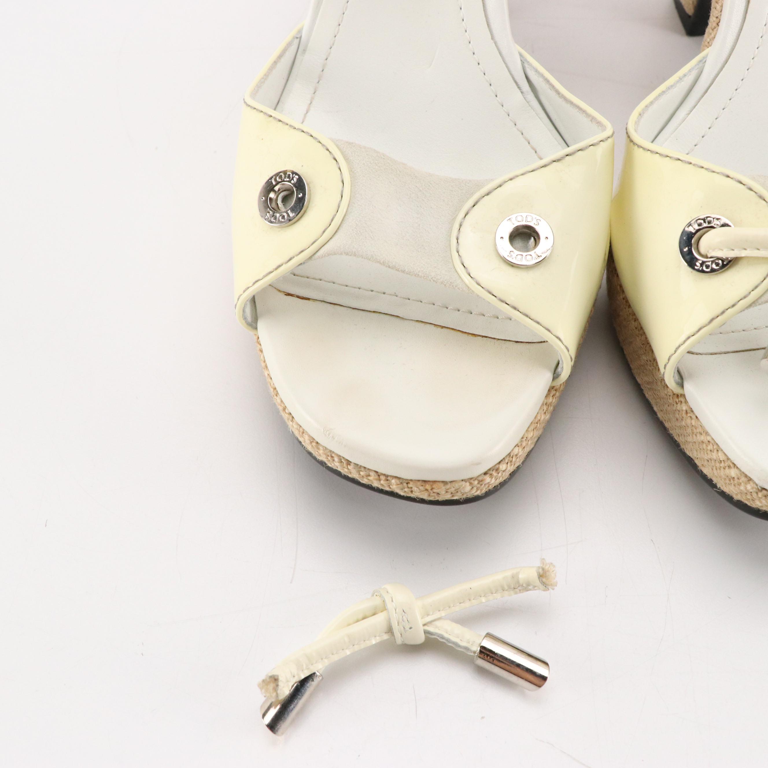 Anine Bing Slingback Flats in Black Leather with Tod's Patent Leather Wedges