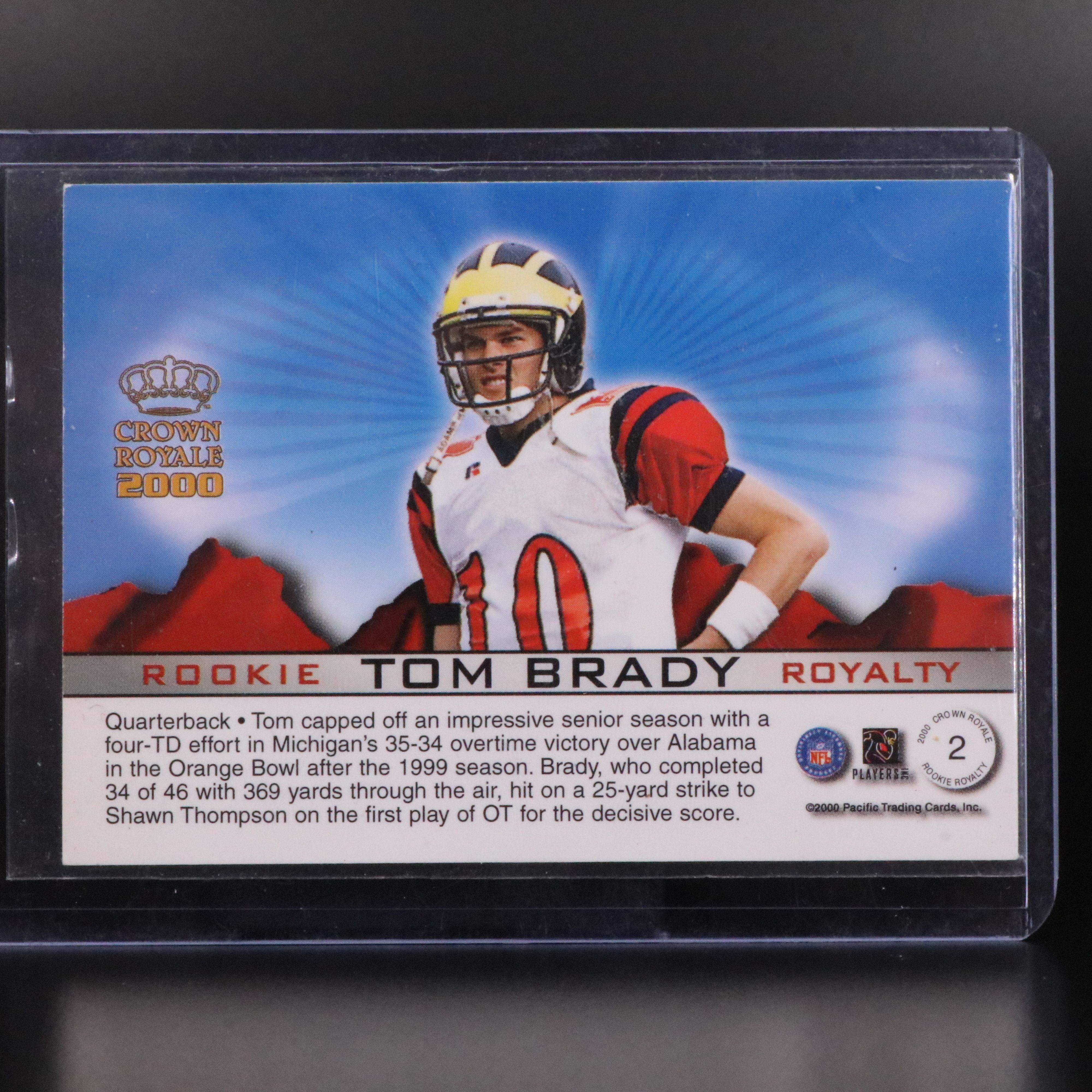 2000 Crown Royale Tom Brady Rookie Football Card