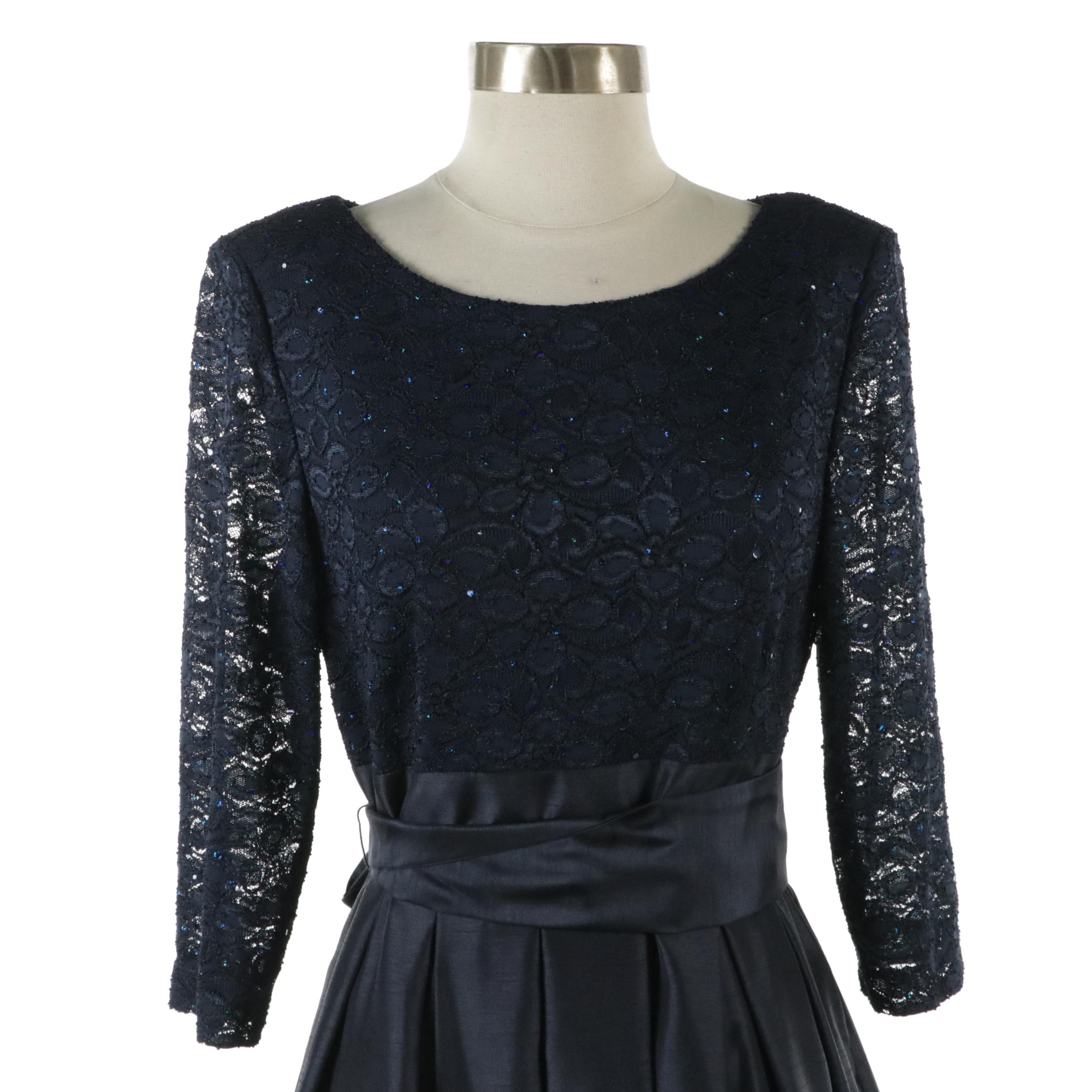 Jessica Howard Embellished Pleated Gown and George F. Couture Vintage Gown