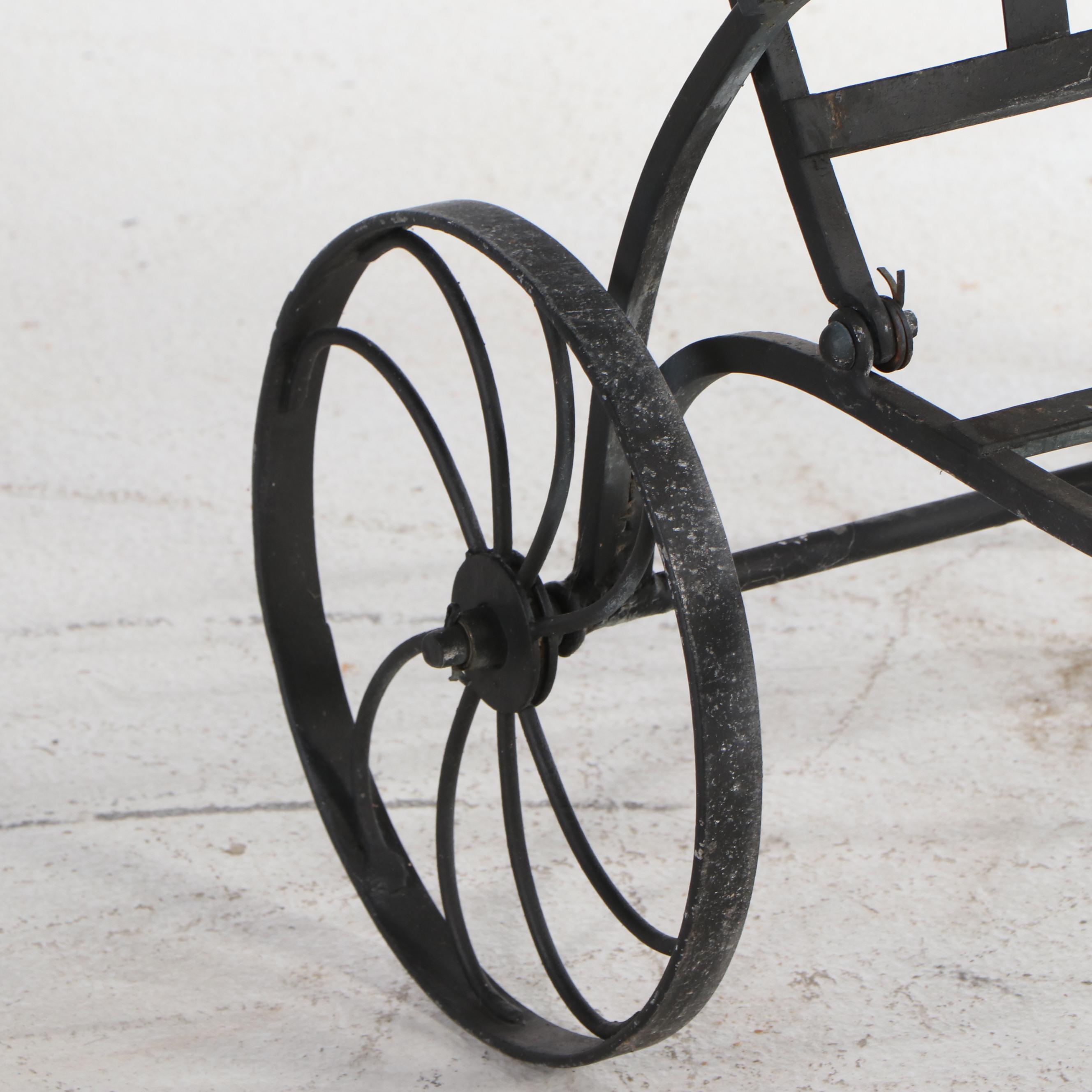 Wrought Iron Chaise Lounge and Matching Side Table