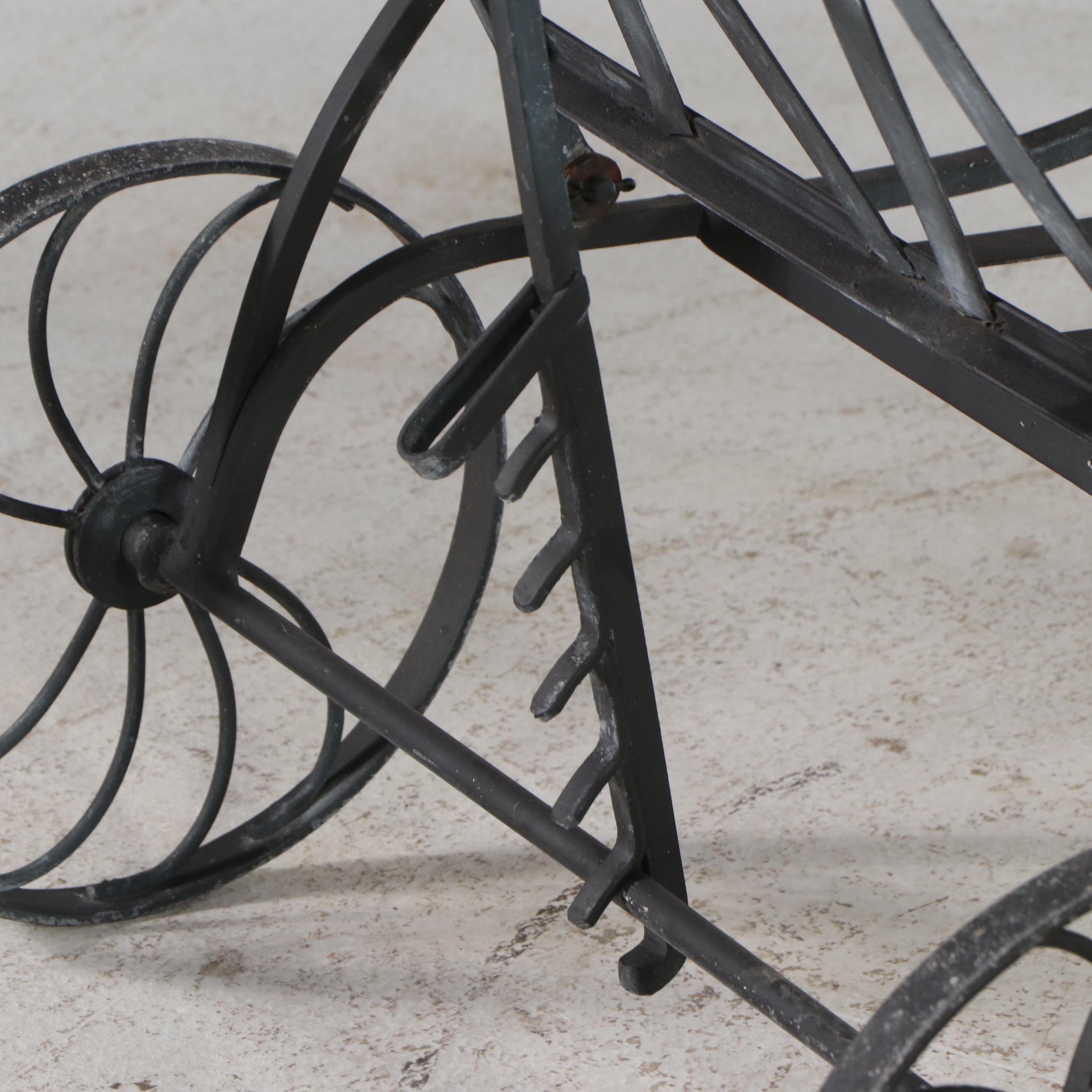 Wrought Iron Chaise Lounge and Matching Side Table