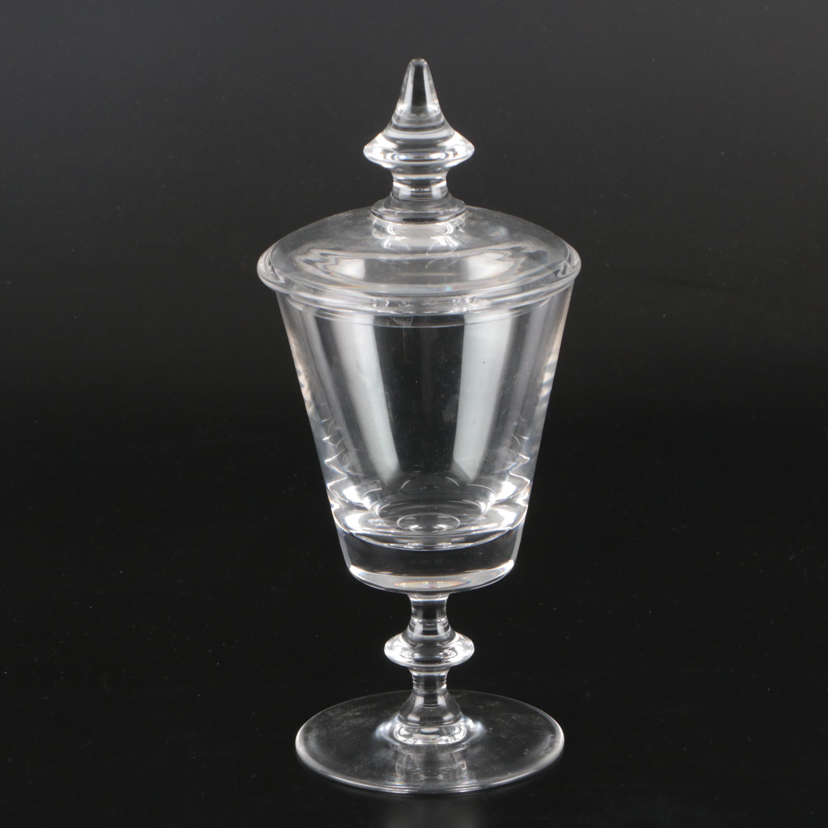 Baccarat Crystal Box and Val St. Lambert Crystal Candy Dish