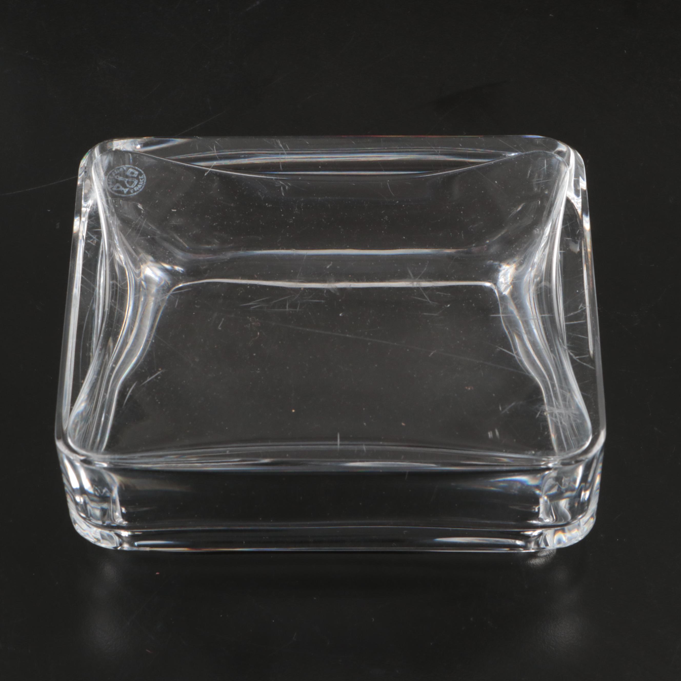 Baccarat Crystal Box and Val St. Lambert Crystal Candy Dish