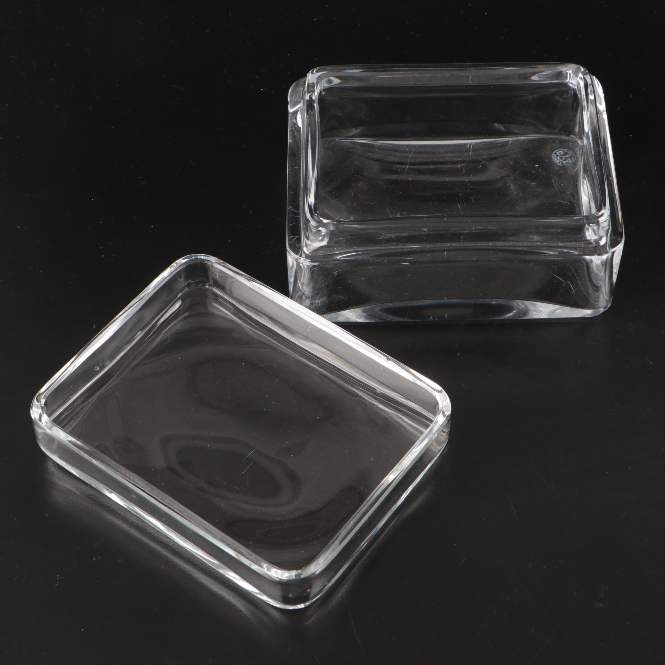 Baccarat Crystal Box and Val St. Lambert Crystal Candy Dish