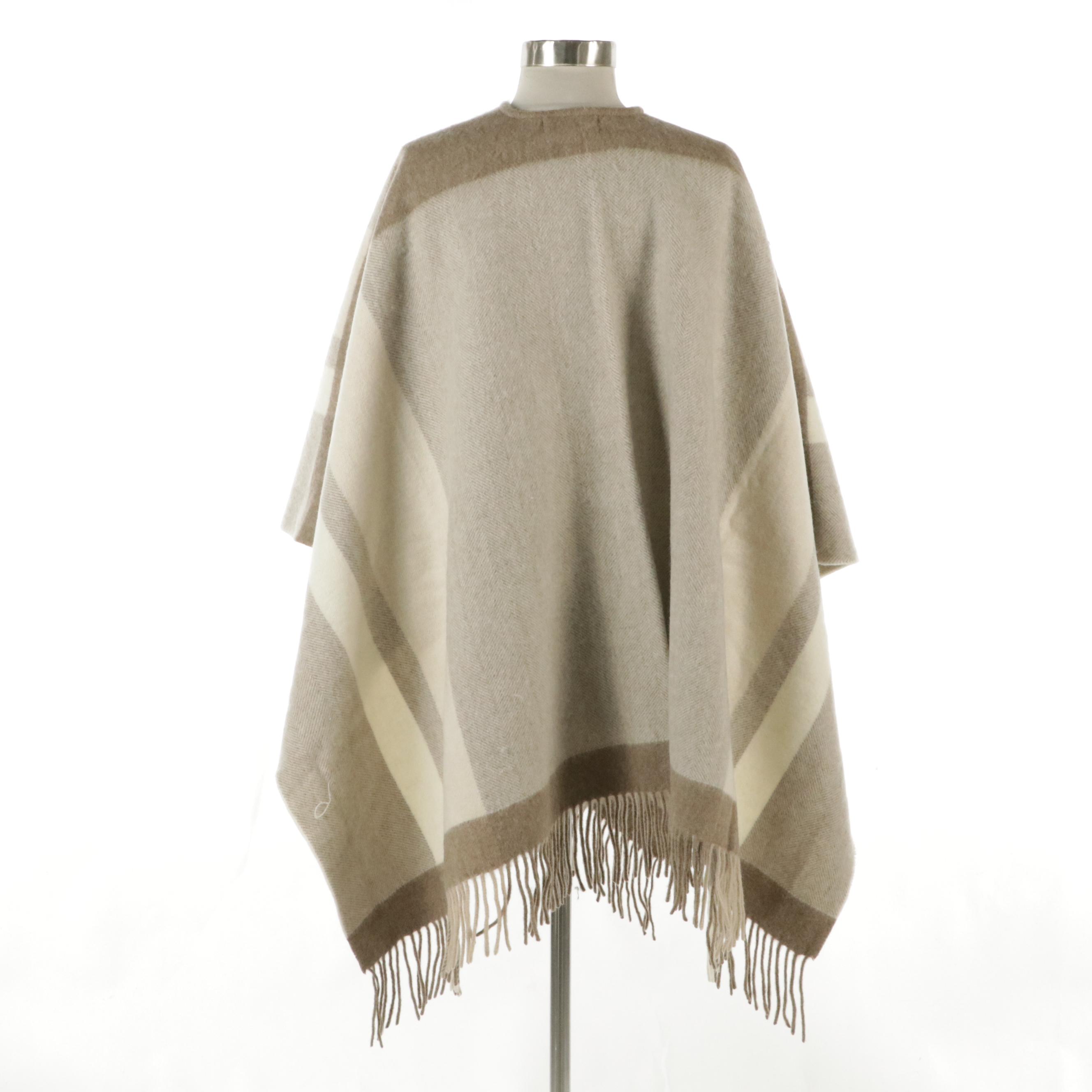 Loro Piana Beige Fringed Cashmere Shawl