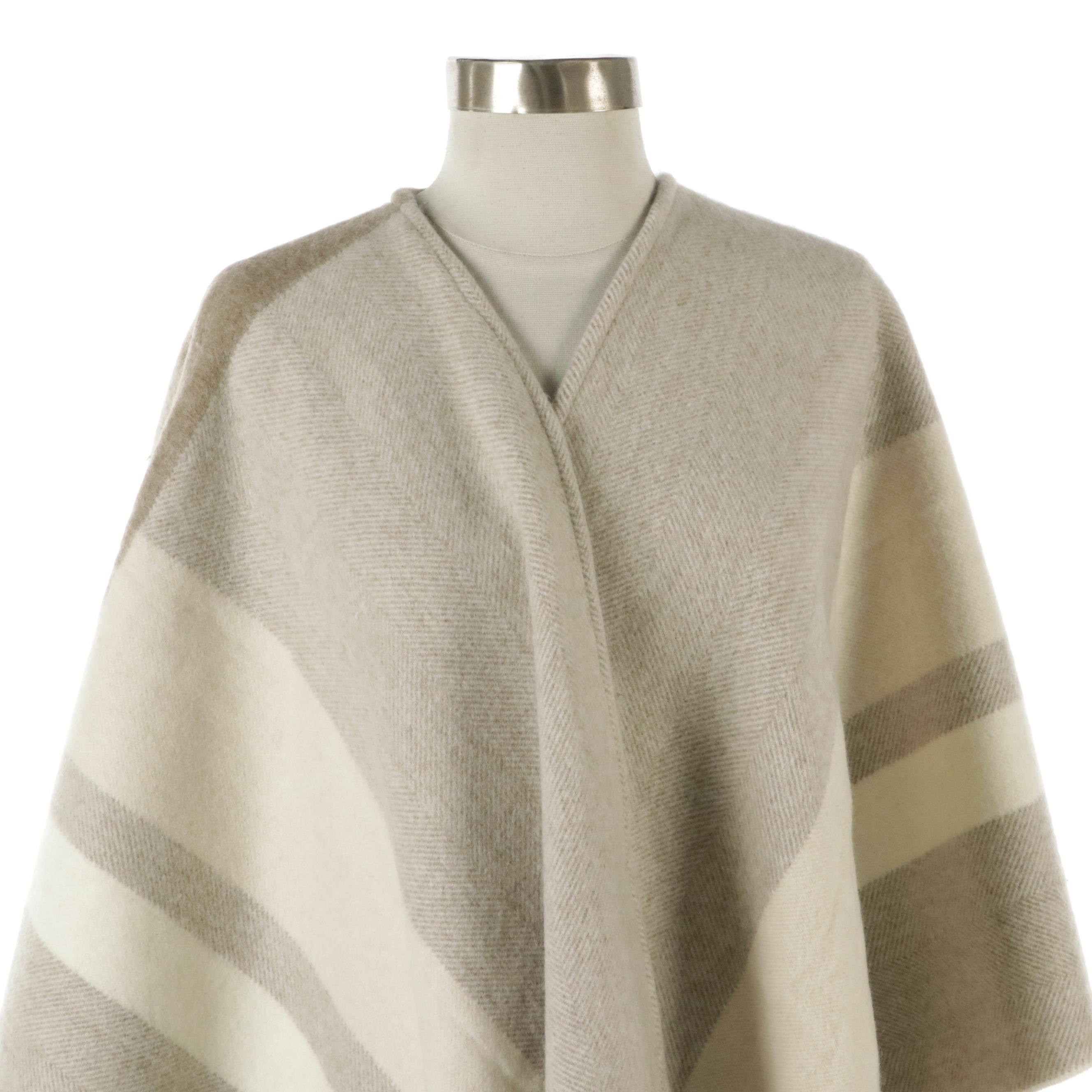 Loro Piana Beige Fringed Cashmere Shawl