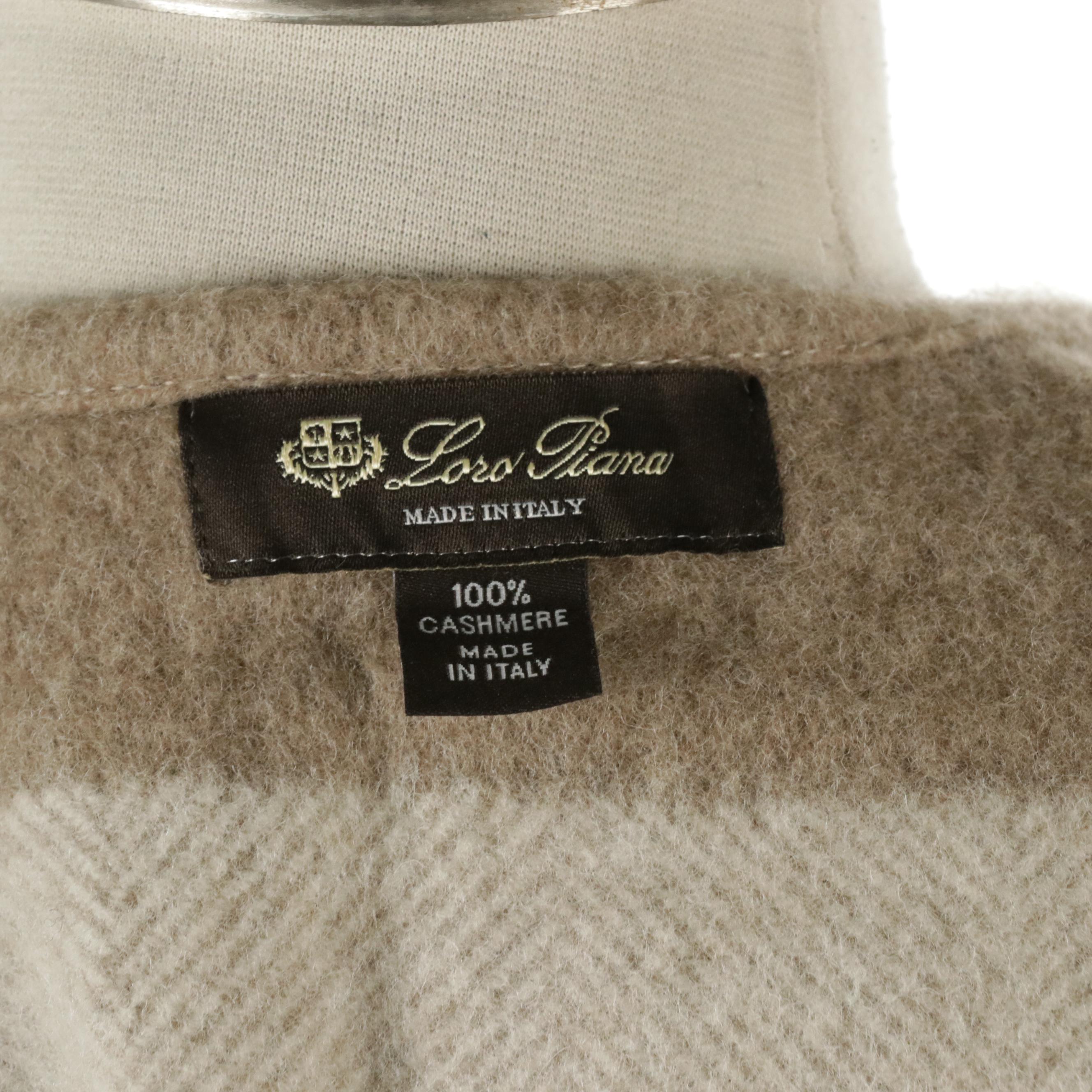 Loro Piana Beige Fringed Cashmere Shawl