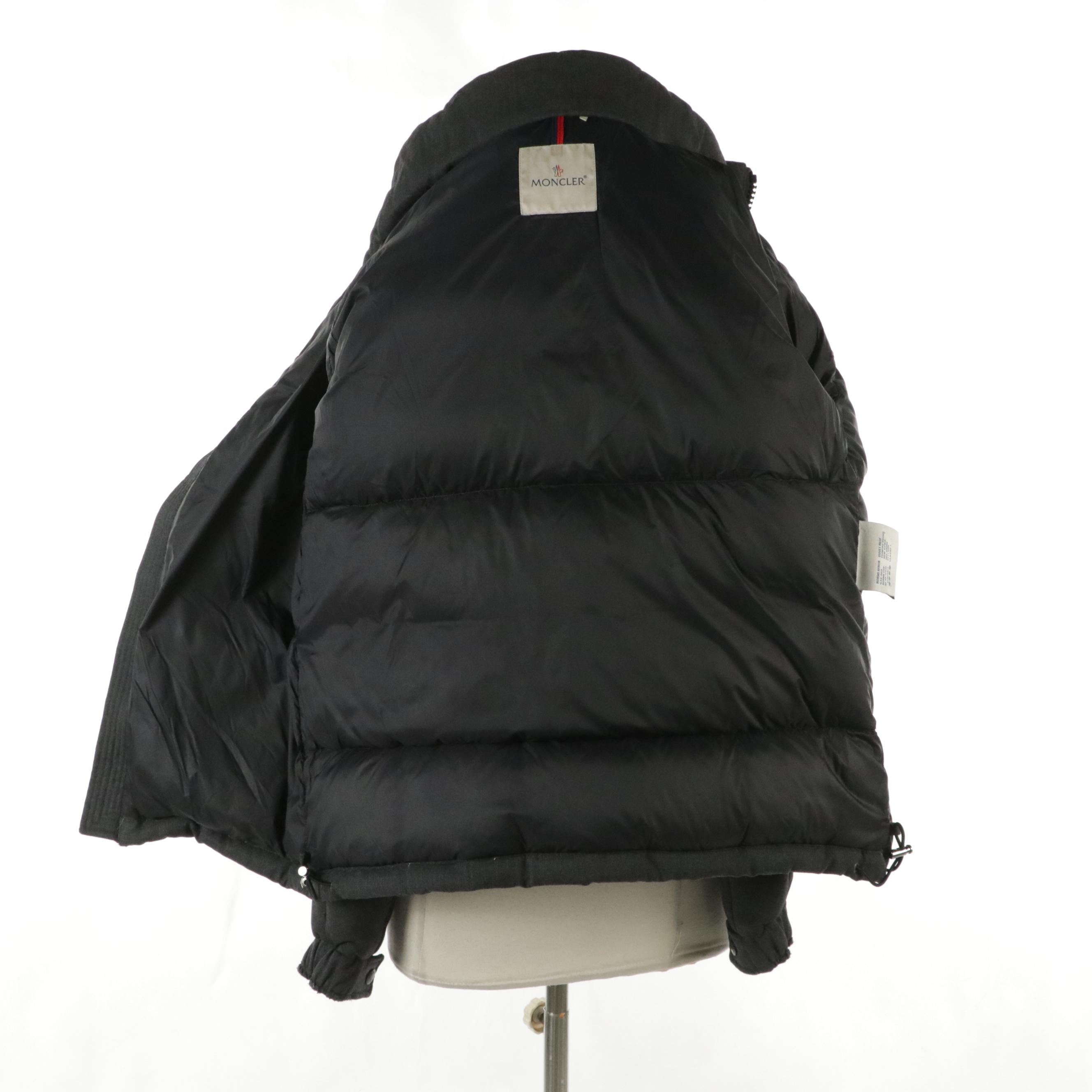Men's Moncler Montgenevre Short Down Jacket in Cool Grey Wool