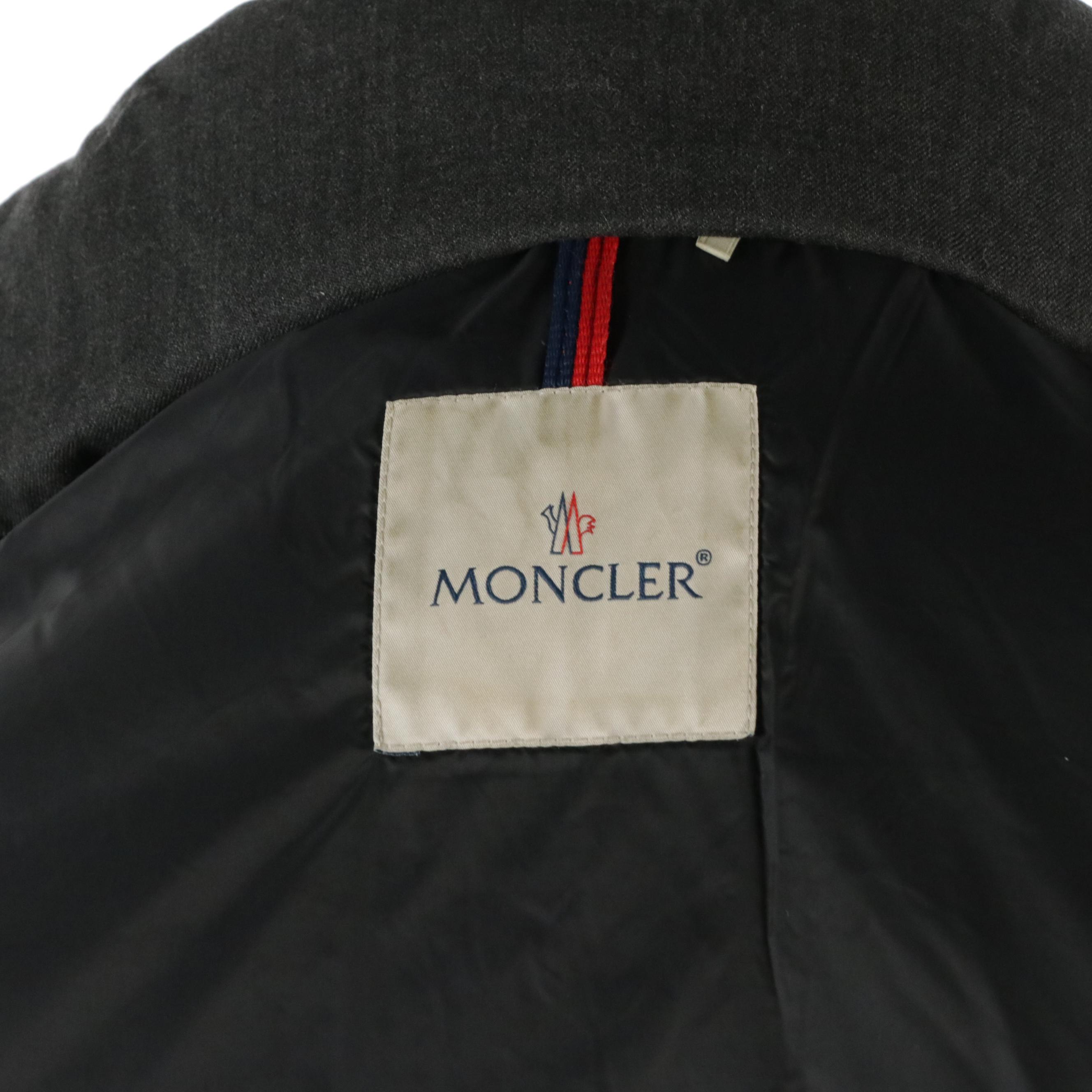 Men's Moncler Montgenevre Short Down Jacket in Cool Grey Wool