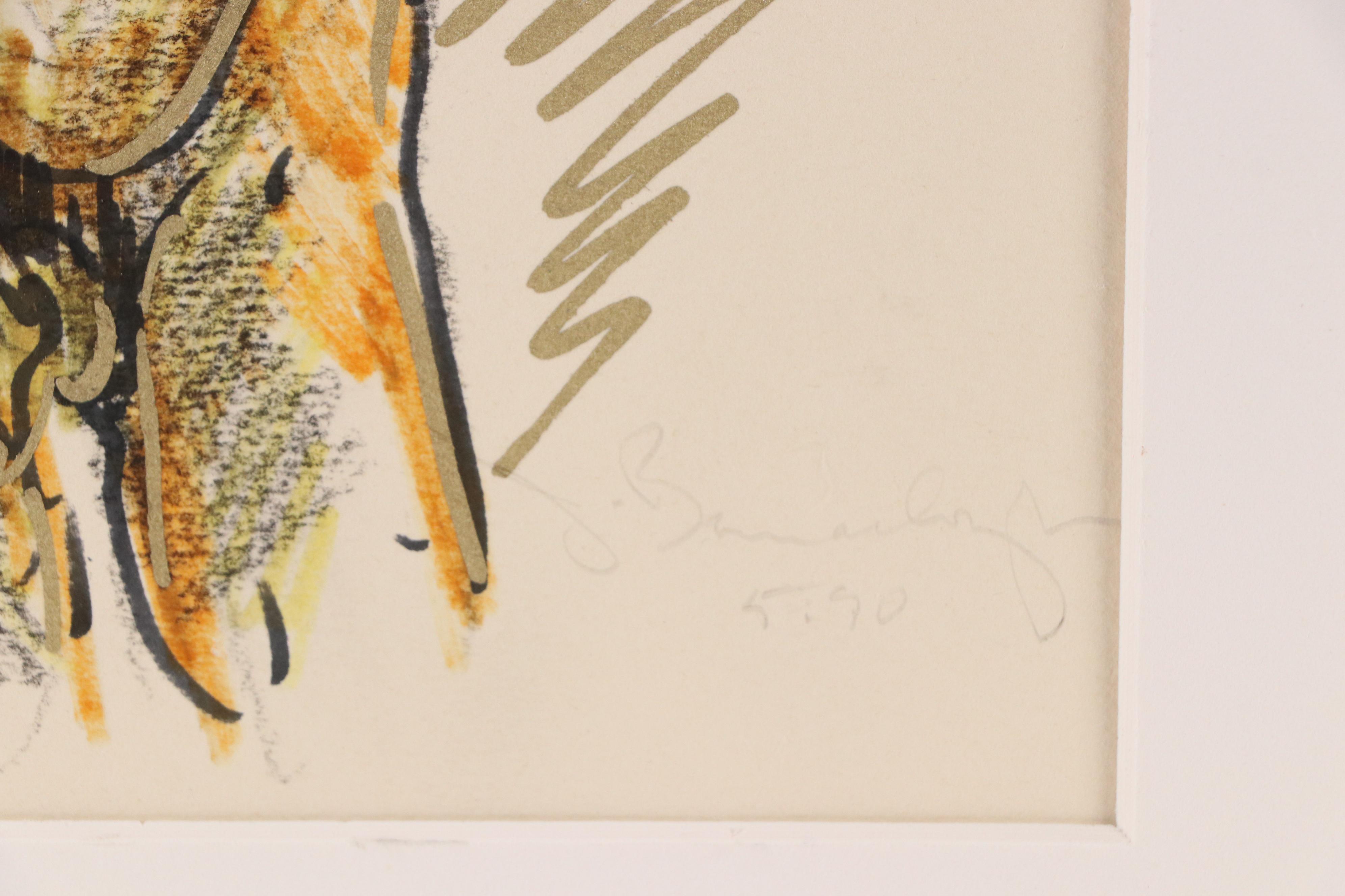 Mixed Media Figural Nude Portrait Drawings, 1990