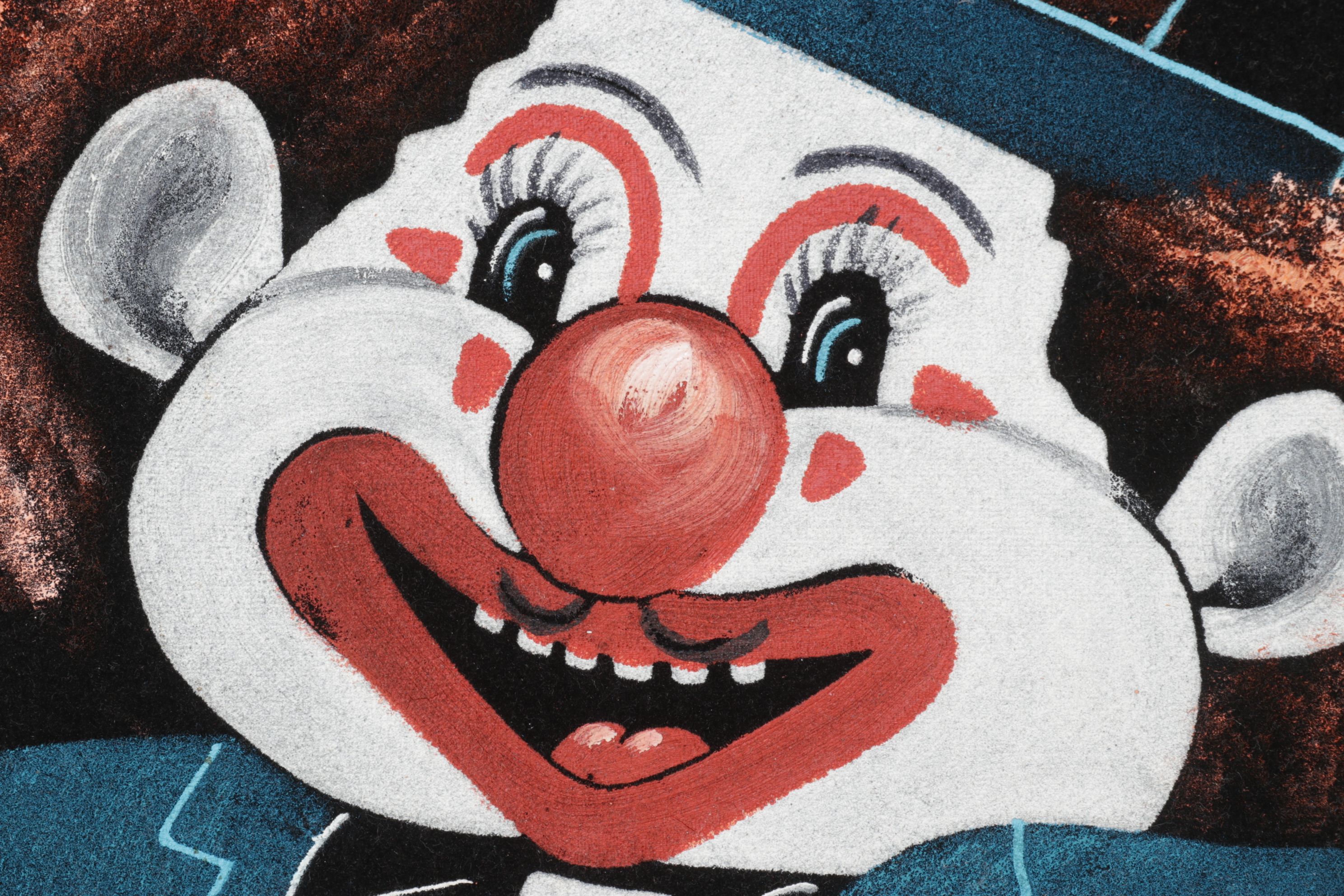 Acrylic Clown Portrait on Black Velvet