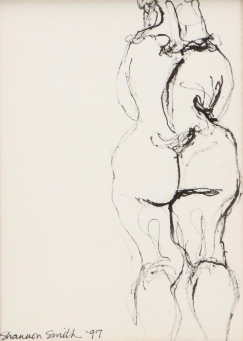 Shannon Smith Figurative Ink Drawing of Standing Nude, 1997