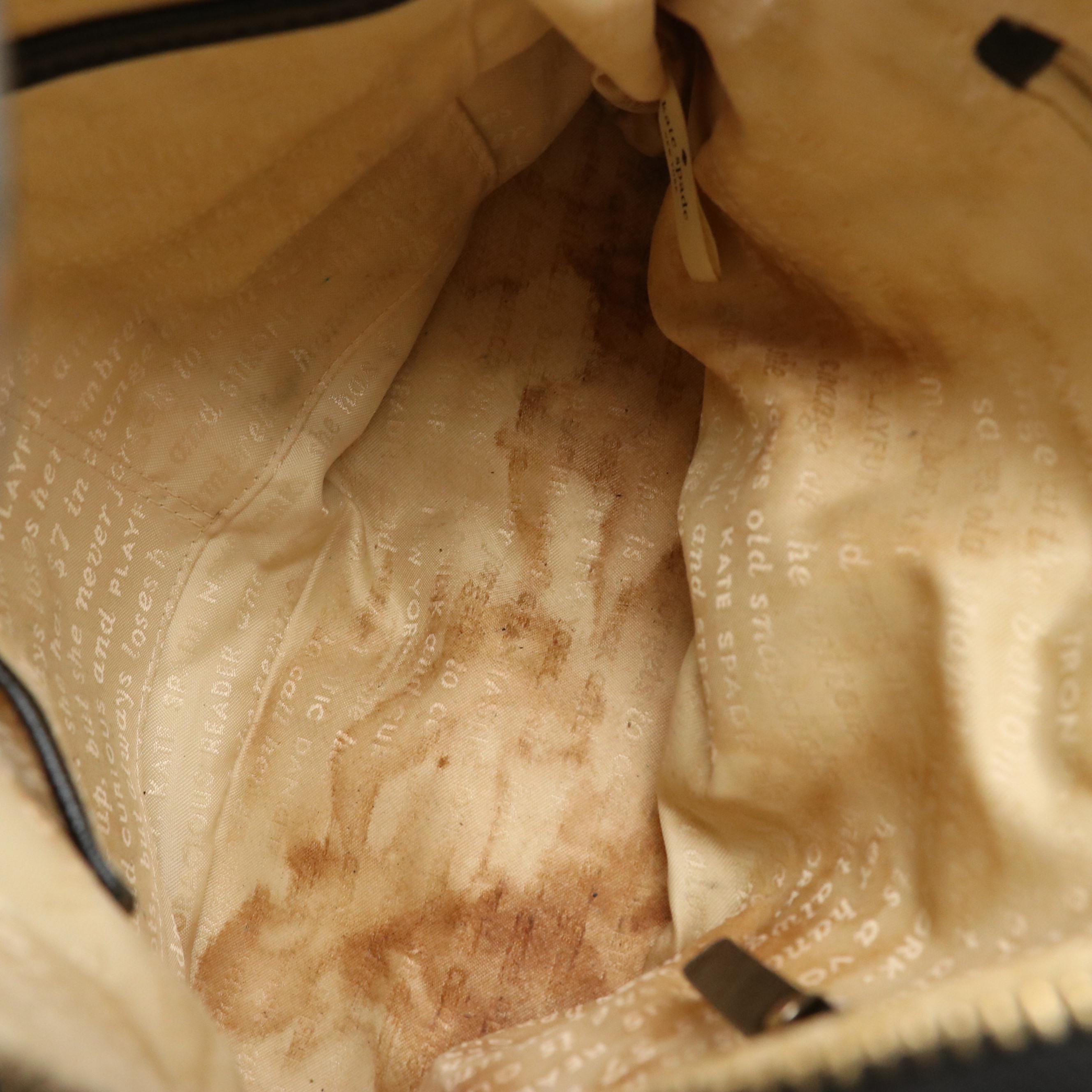 Kate Spade Green Leather Trimmed Hobo Bag, Striped Dome and Green Shoulder Tote