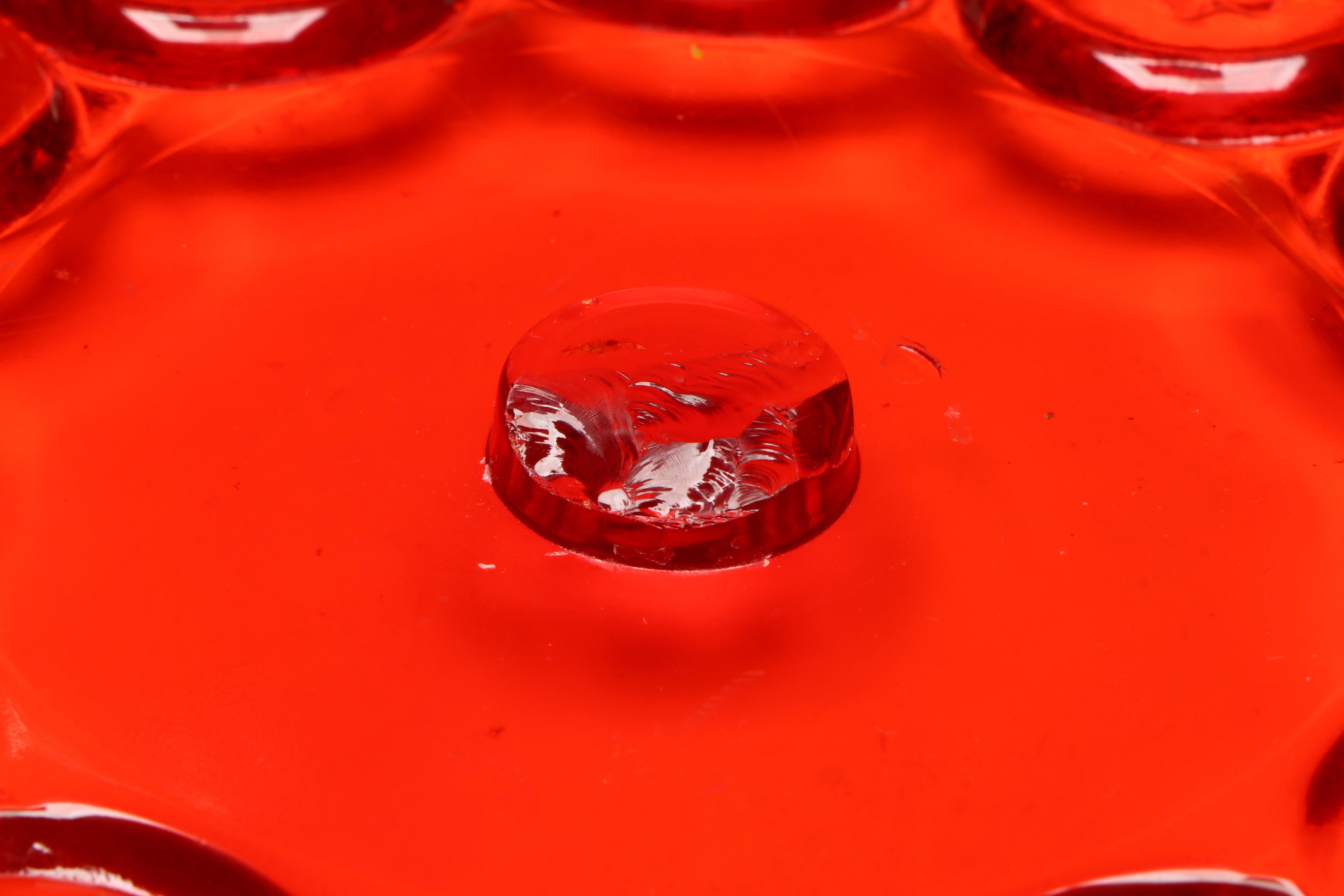 Impressed Cranberry Amber Carnival Glass Vases and Other Tableware