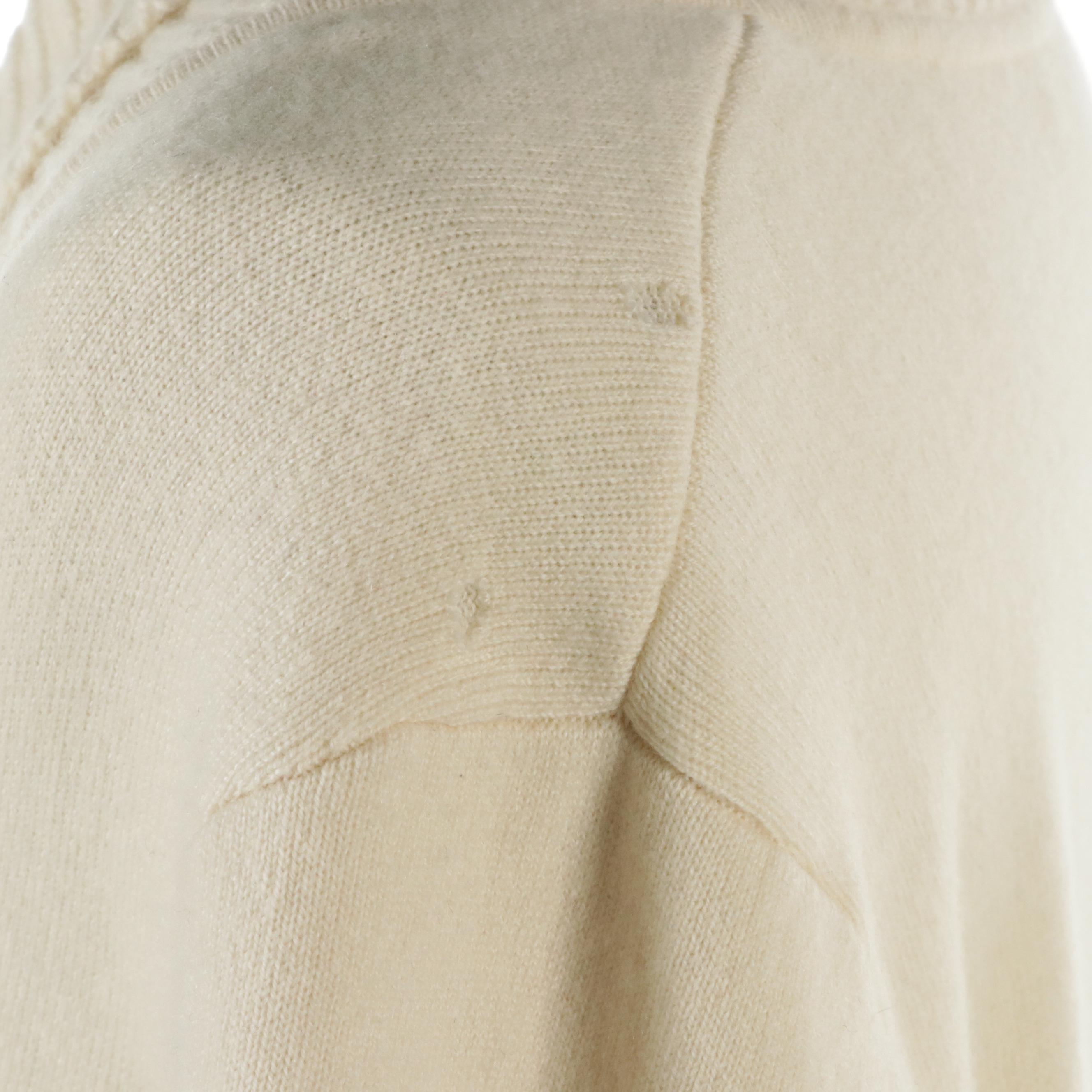 Burberry London Cream Wool/Cashmere Blend Shawl Collar Sweater