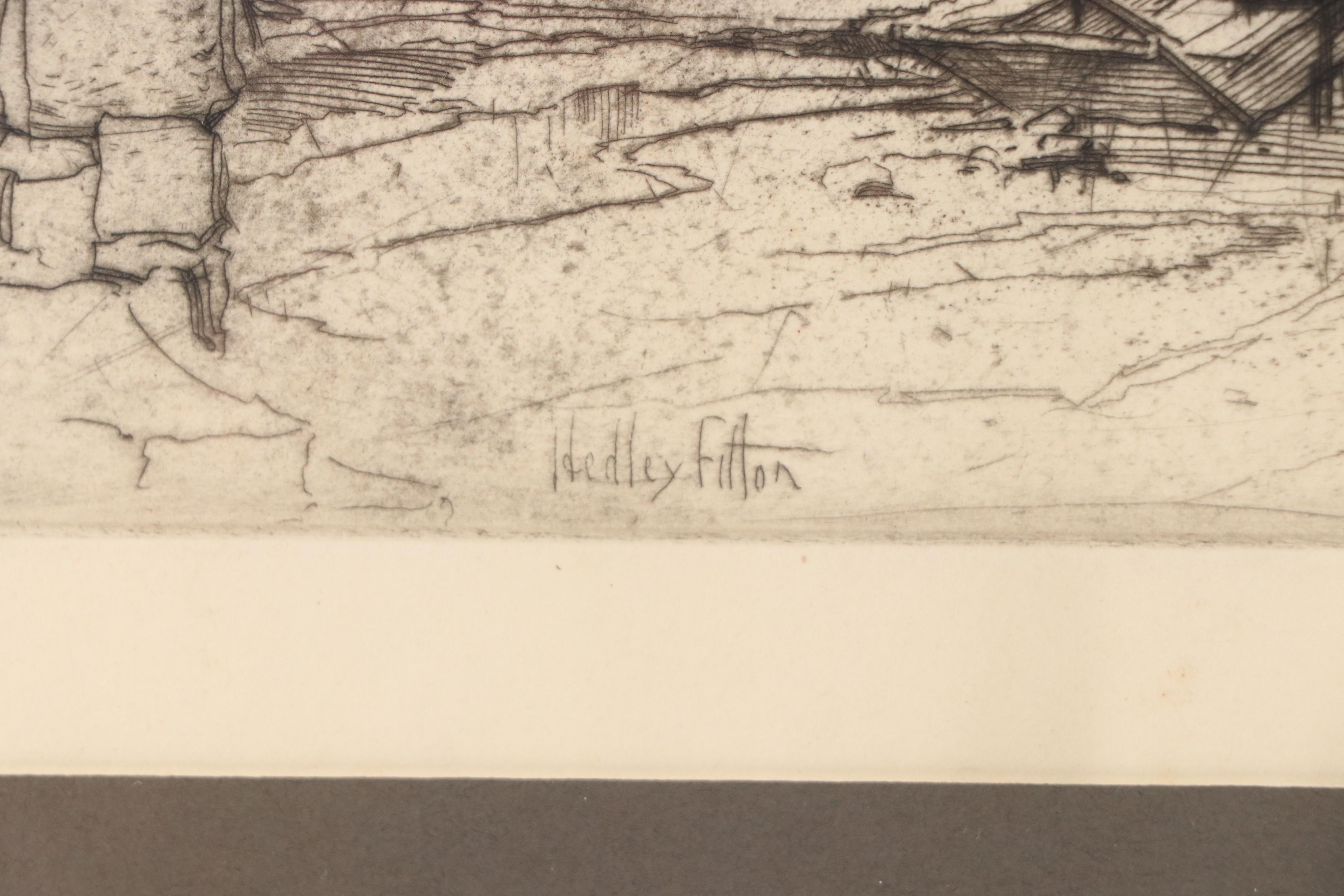 Hedley Fitton Etching "Pont Etienne," Late 19th Century