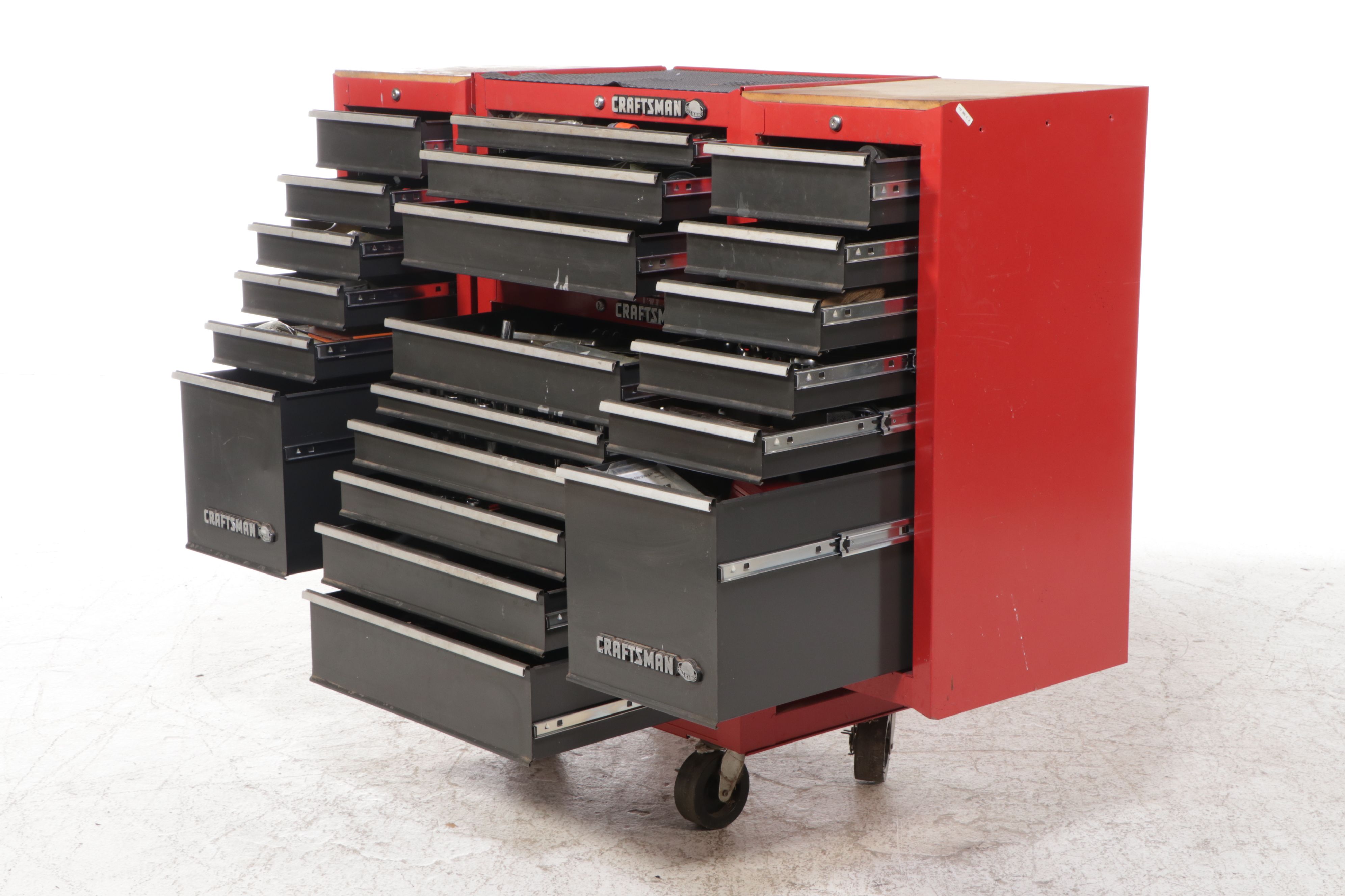 Craftsman Red Enameled Steel Tool Chest with Tools, Supplies and Hardware