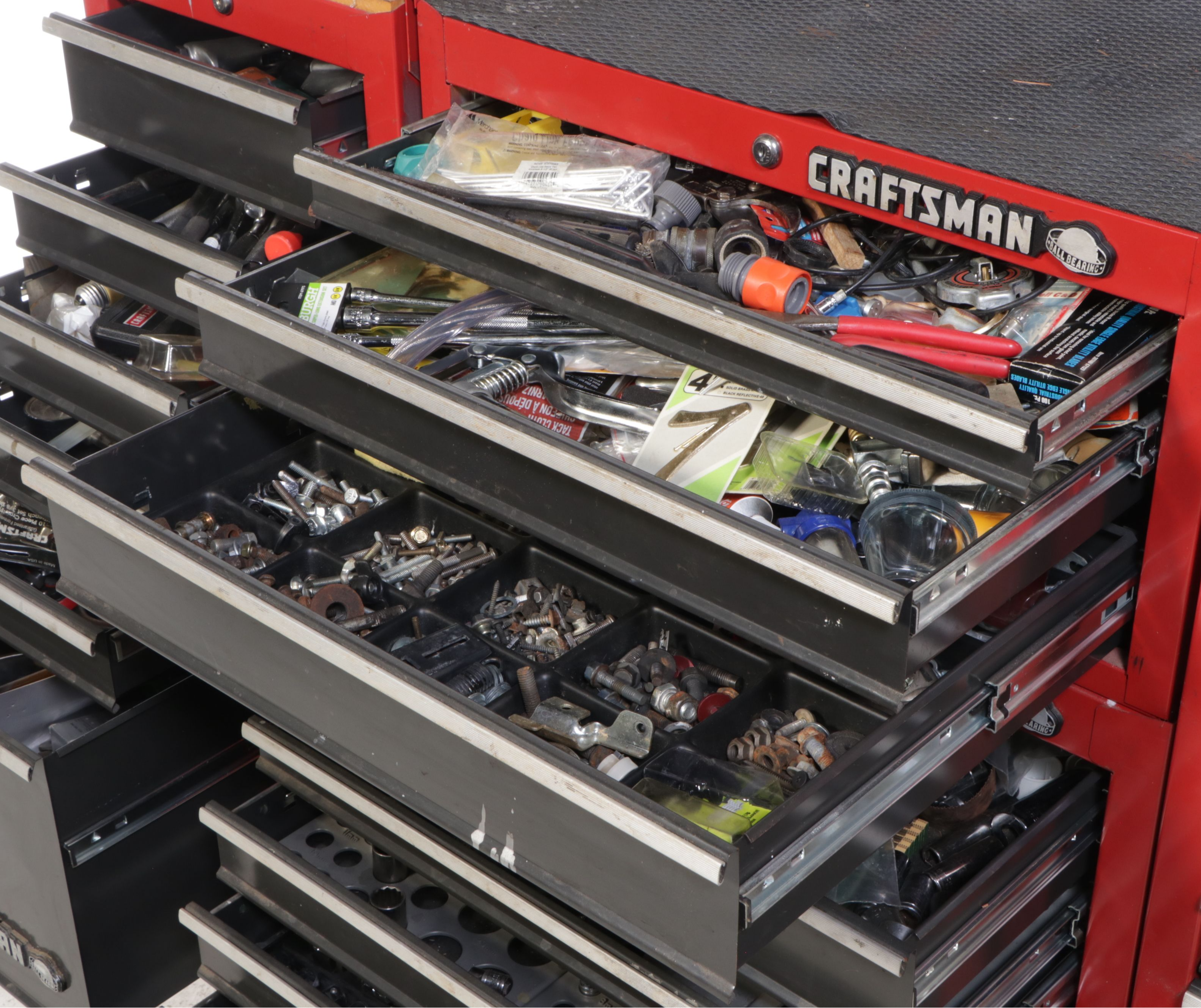 Craftsman Red Enameled Steel Tool Chest with Tools, Supplies and Hardware