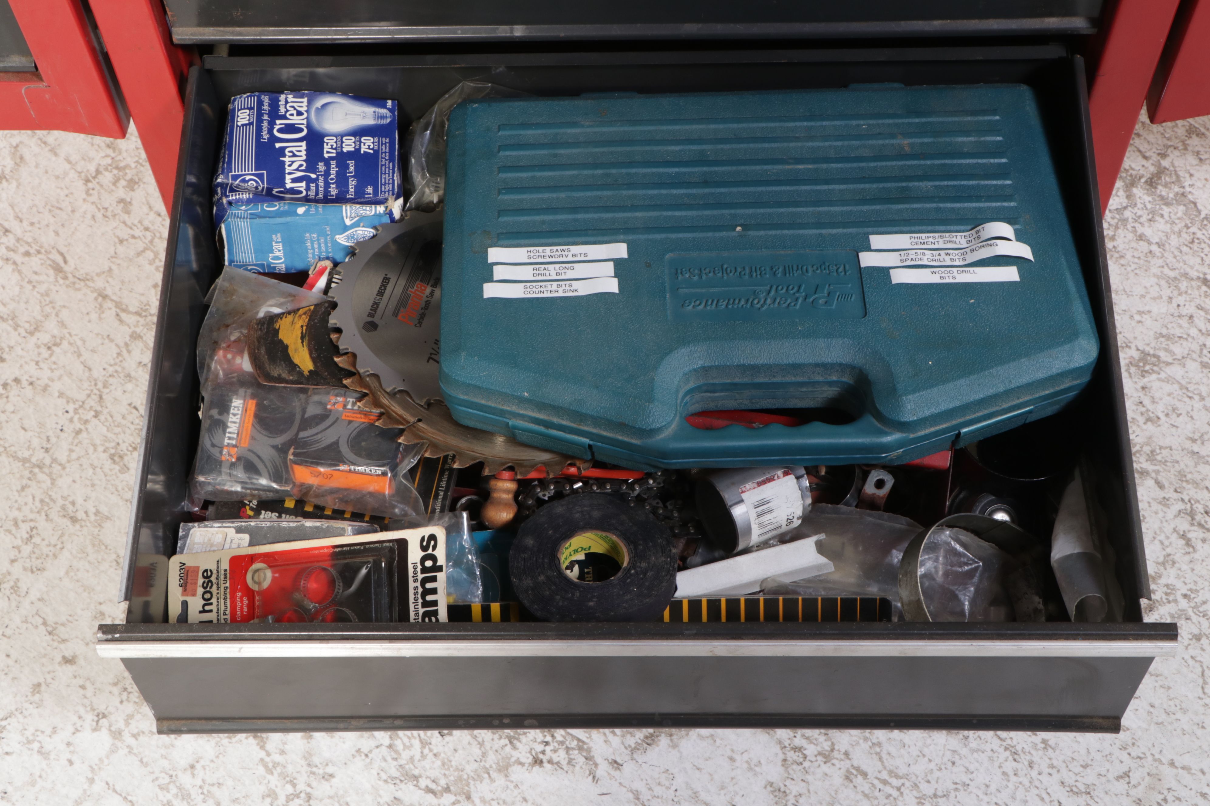 Craftsman Red Enameled Steel Tool Chest with Tools, Supplies and Hardware