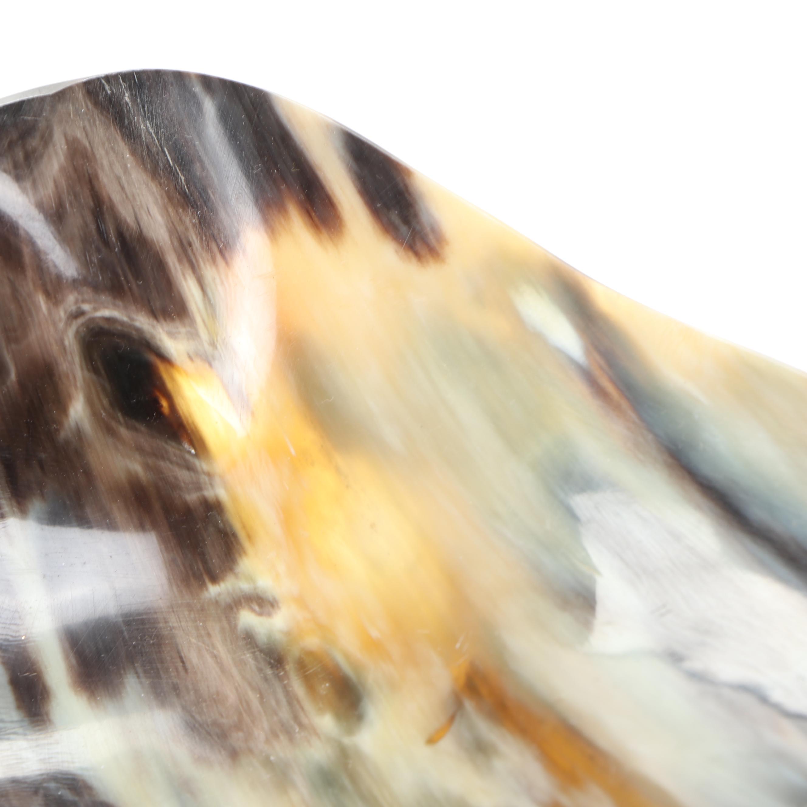 Bamboo Florida Tray, Tortoise Shell Plastic Bowl, and Polychrome Metal Plate