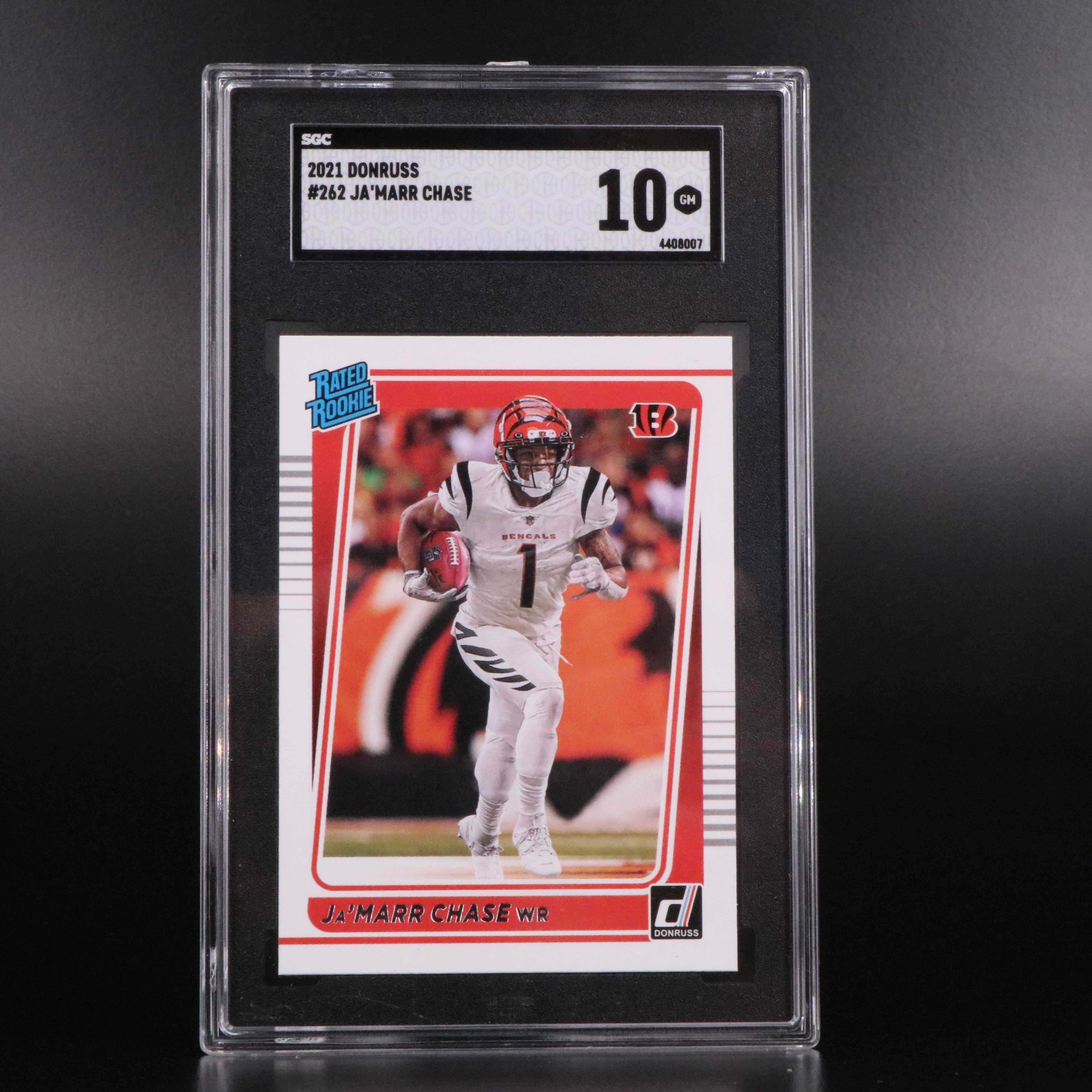 2021 Donruss Ja’Marr Chase Cincinnati Bengals Rated Rookie Card Graded SGC 10