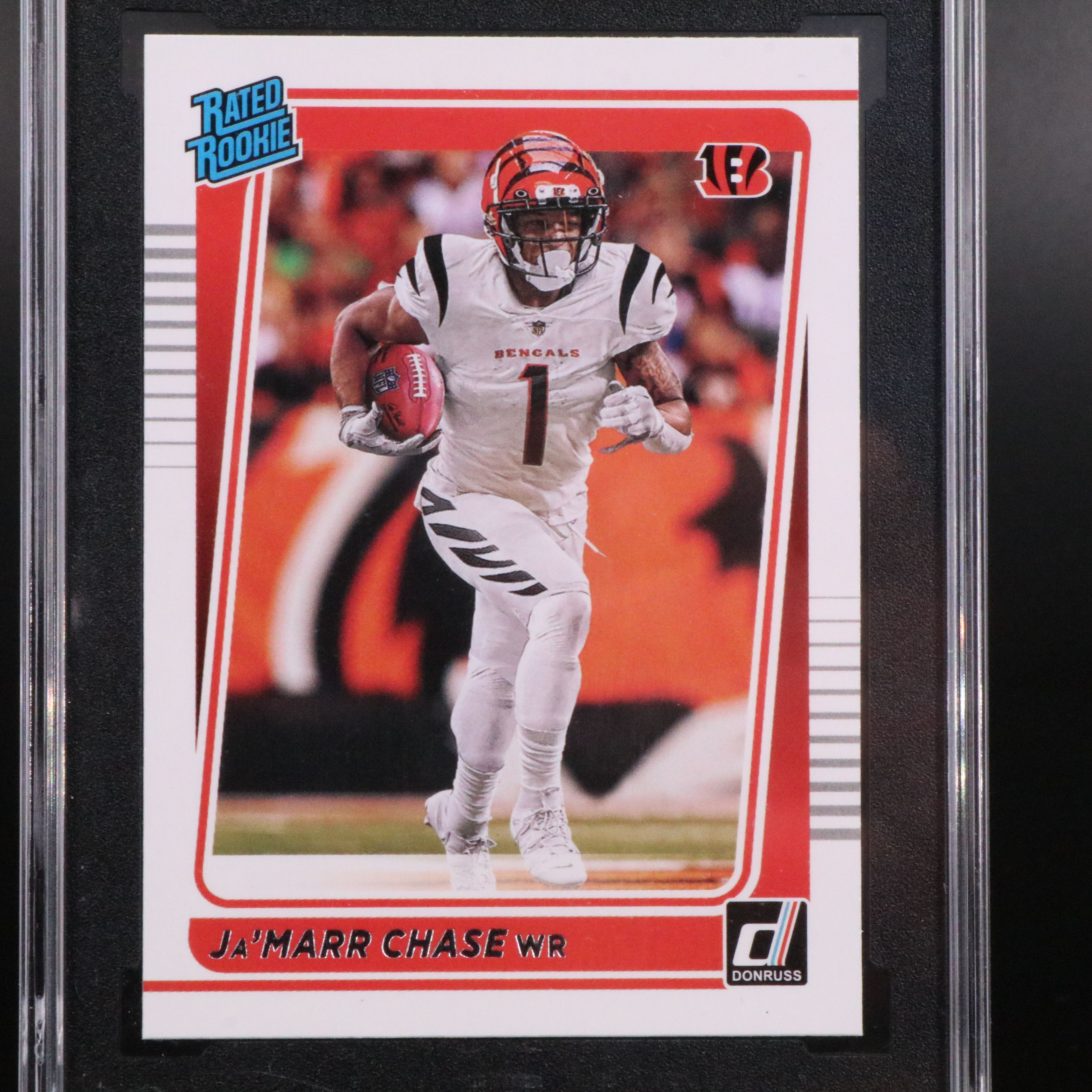 2021 Donruss Ja’Marr Chase Cincinnati Bengals Rated Rookie Card Graded SGC 10