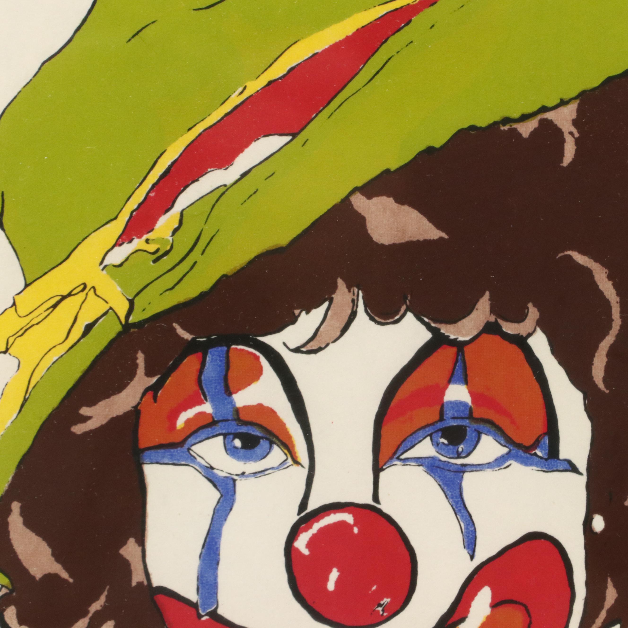 Collette Gesinger Serigraph Clown Portrait "Yesterday They Laughed"