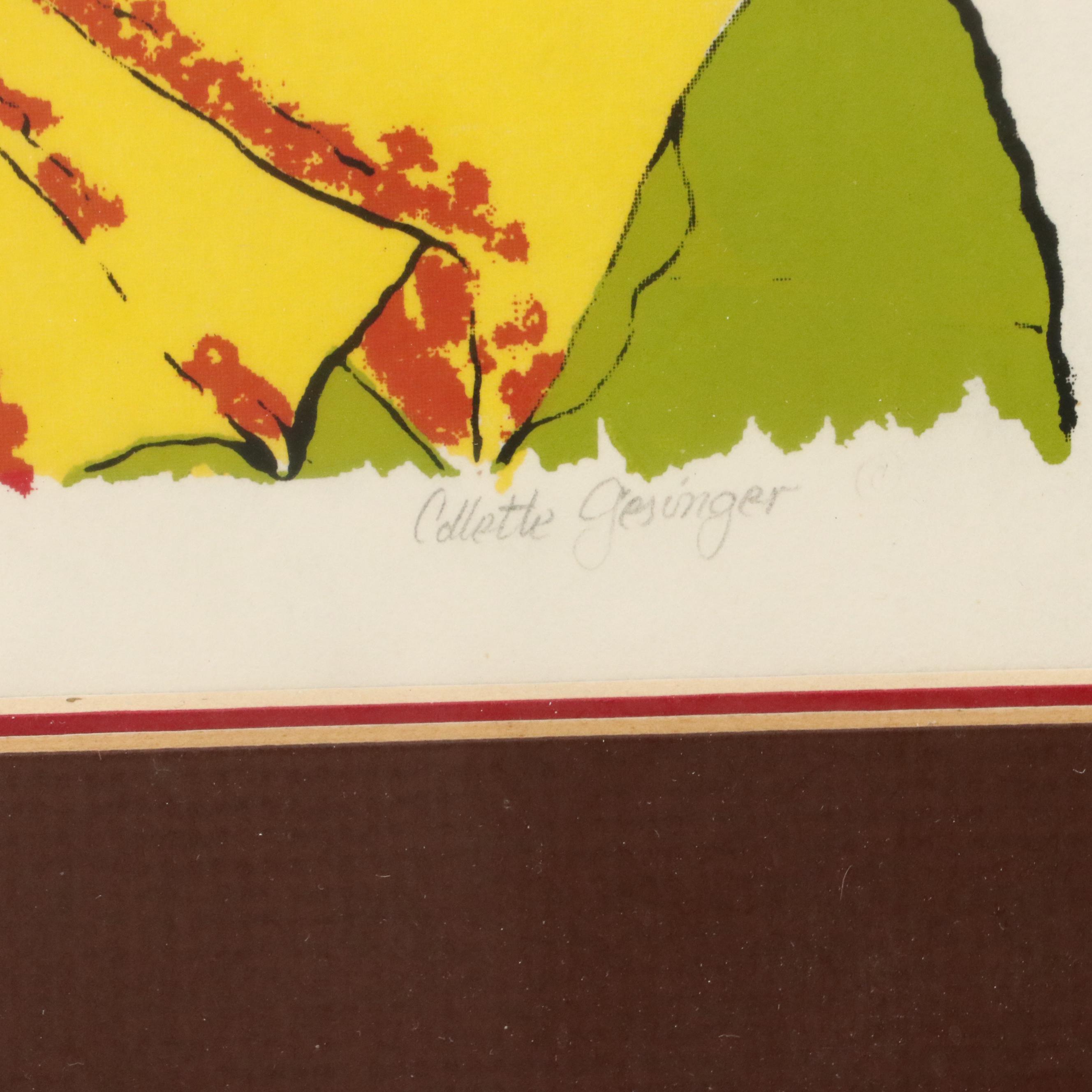 Collette Gesinger Serigraph Clown Portrait "Yesterday They Laughed"