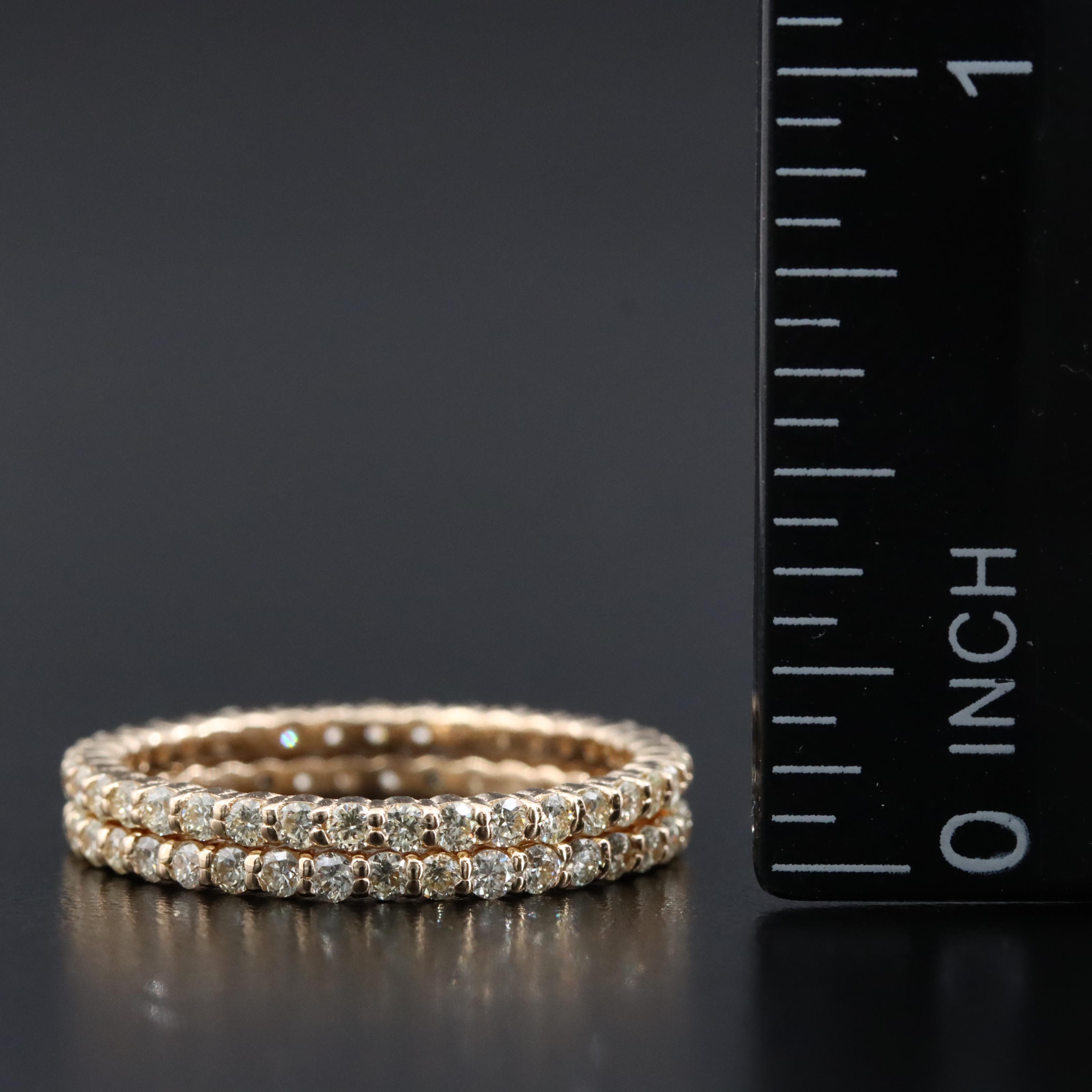 14K 1.20 CTW Diamond Stacking Eternity Bands