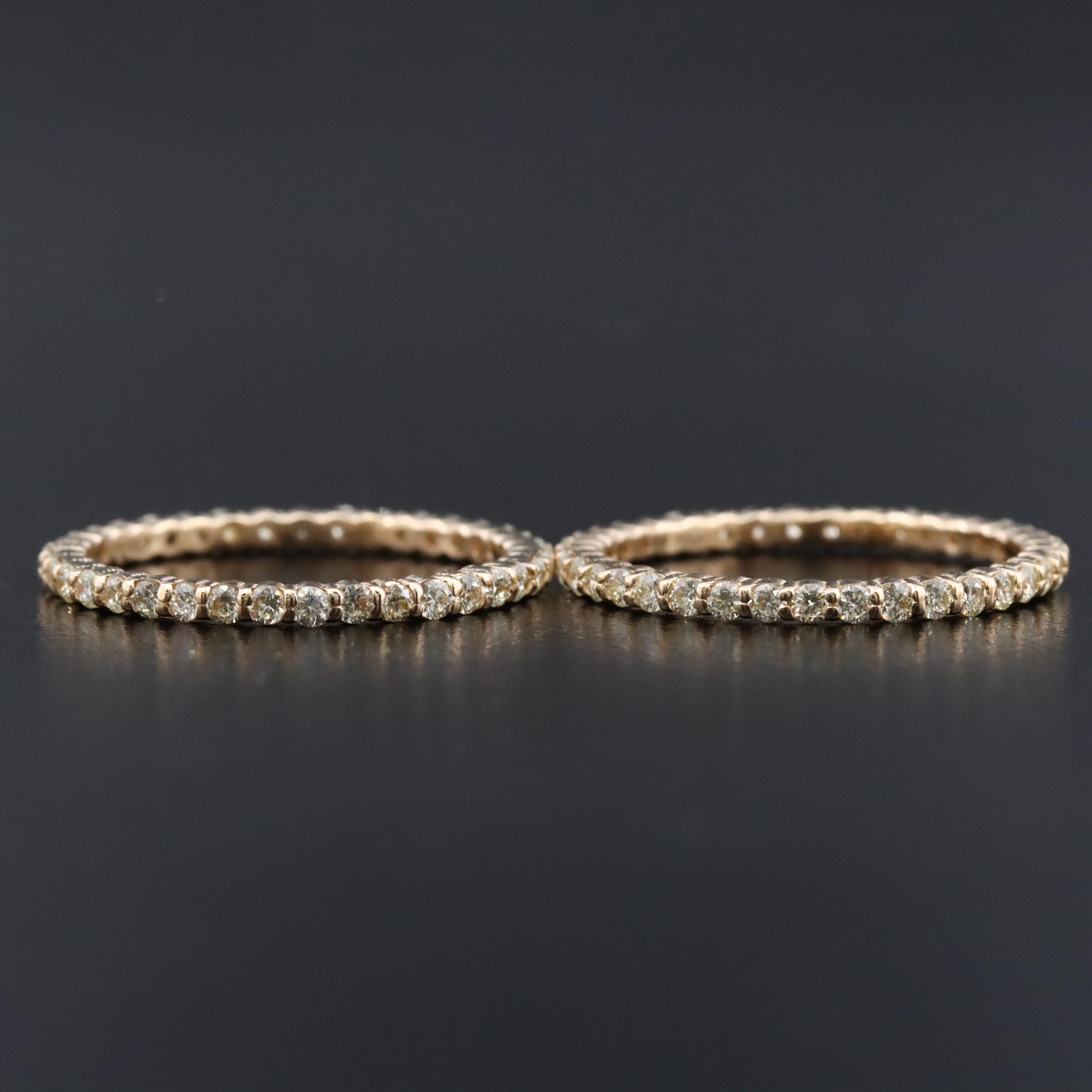 14K 1.20 CTW Diamond Stacking Eternity Bands