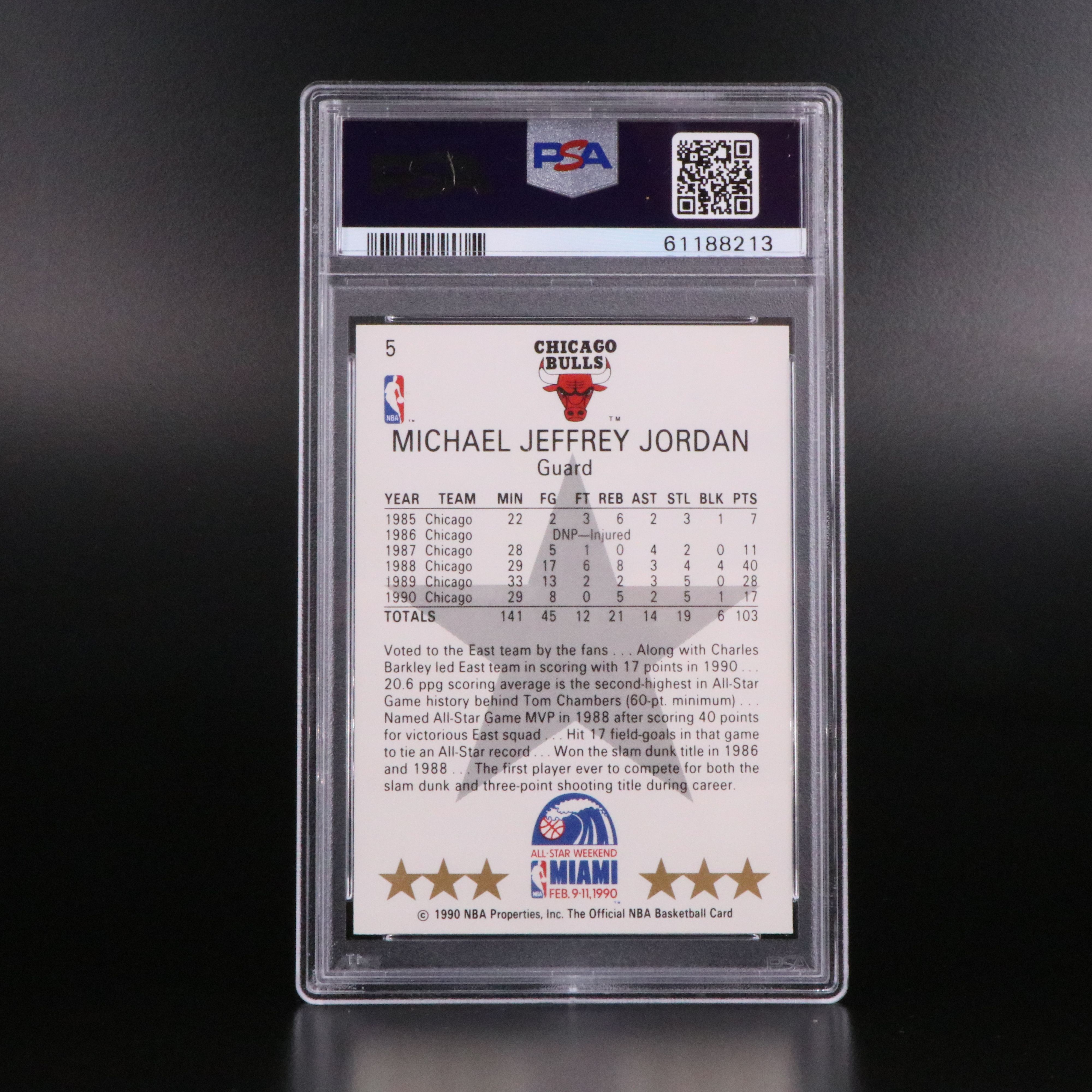 1990 NBA Hoops Michael Jordan All-Star Basketball Card Graded PSA 9