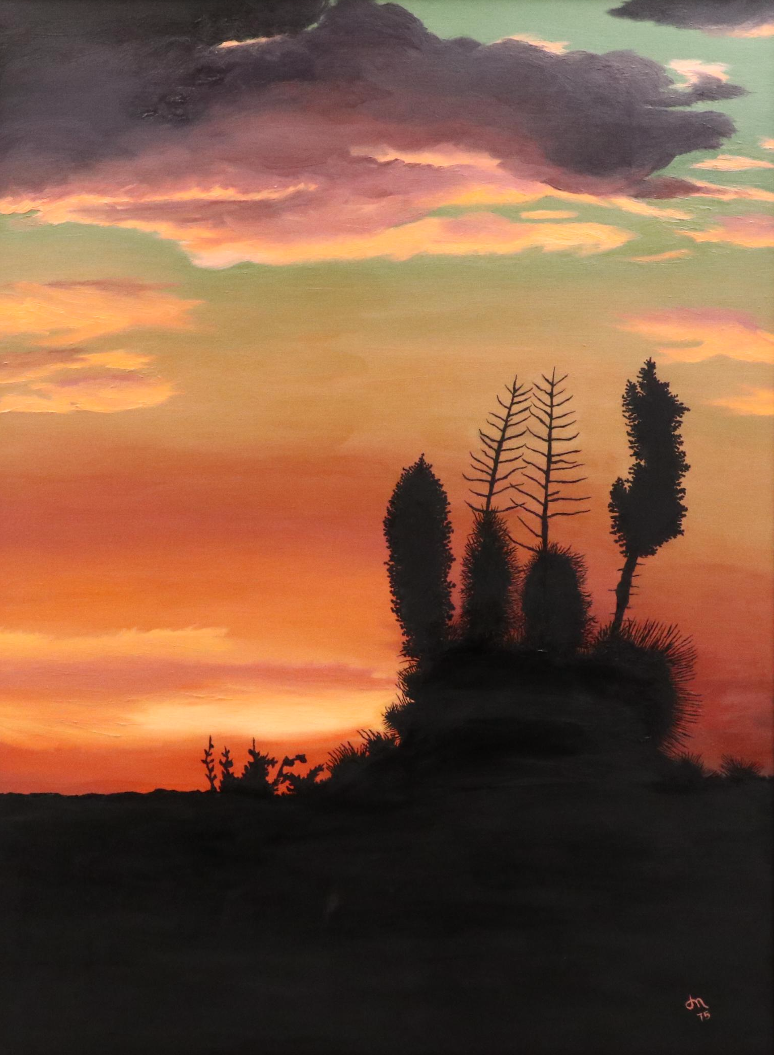 Acrylic Painting of Western American Landscape, 1975