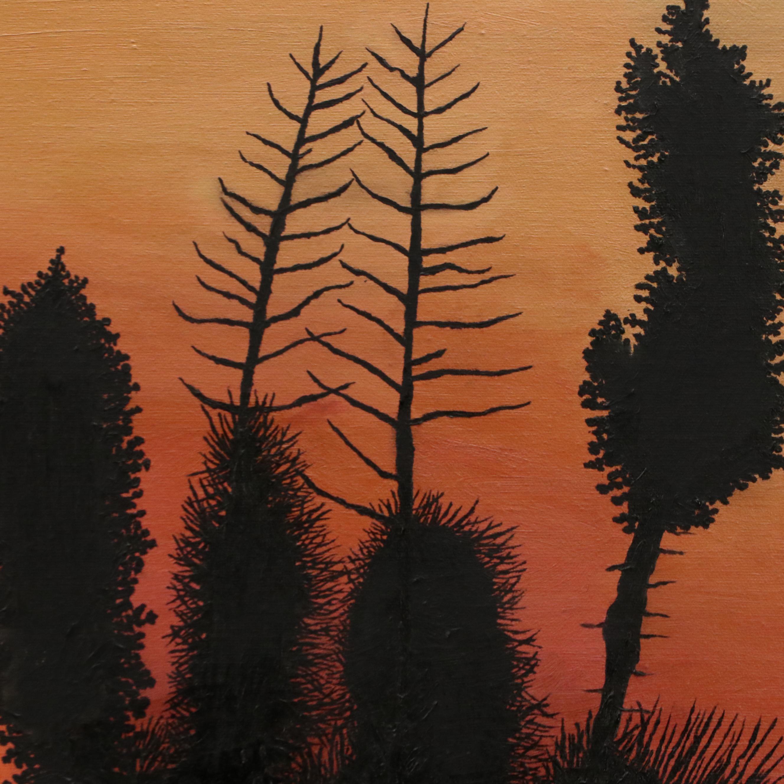 Acrylic Painting of Western American Landscape, 1975