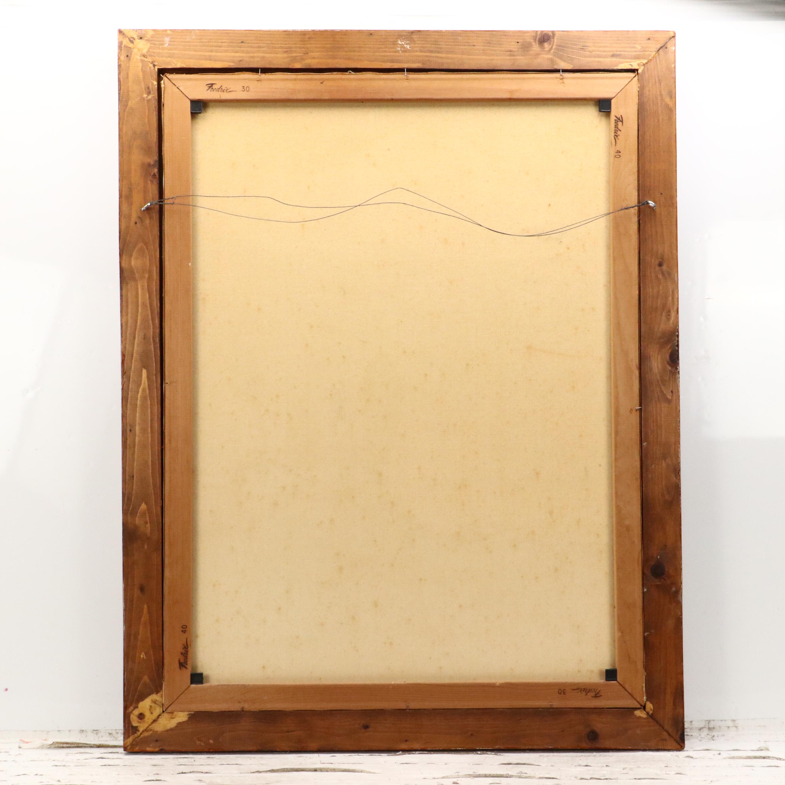 Acrylic Painting of Western American Landscape, 1975