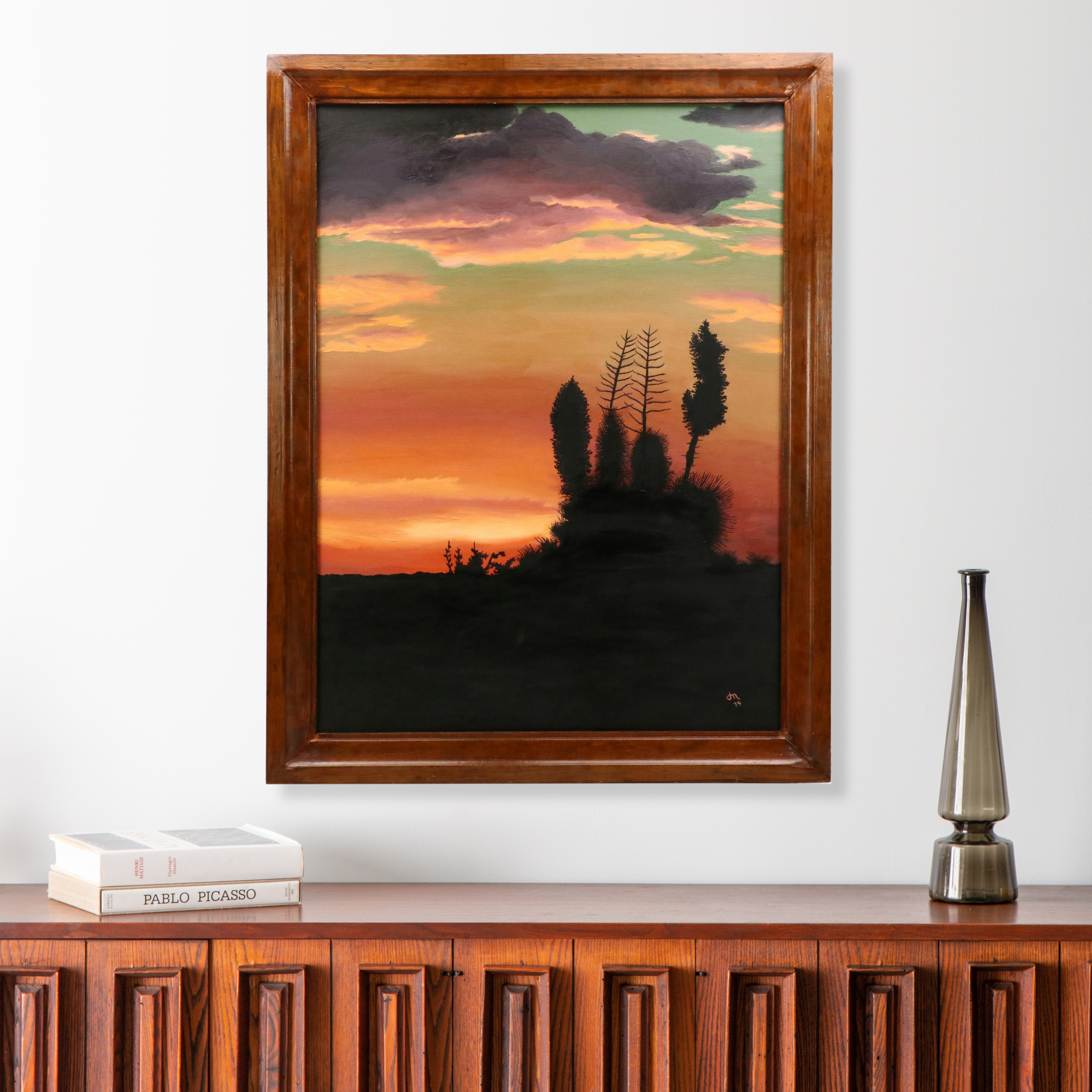 Acrylic Painting of Western American Landscape, 1975