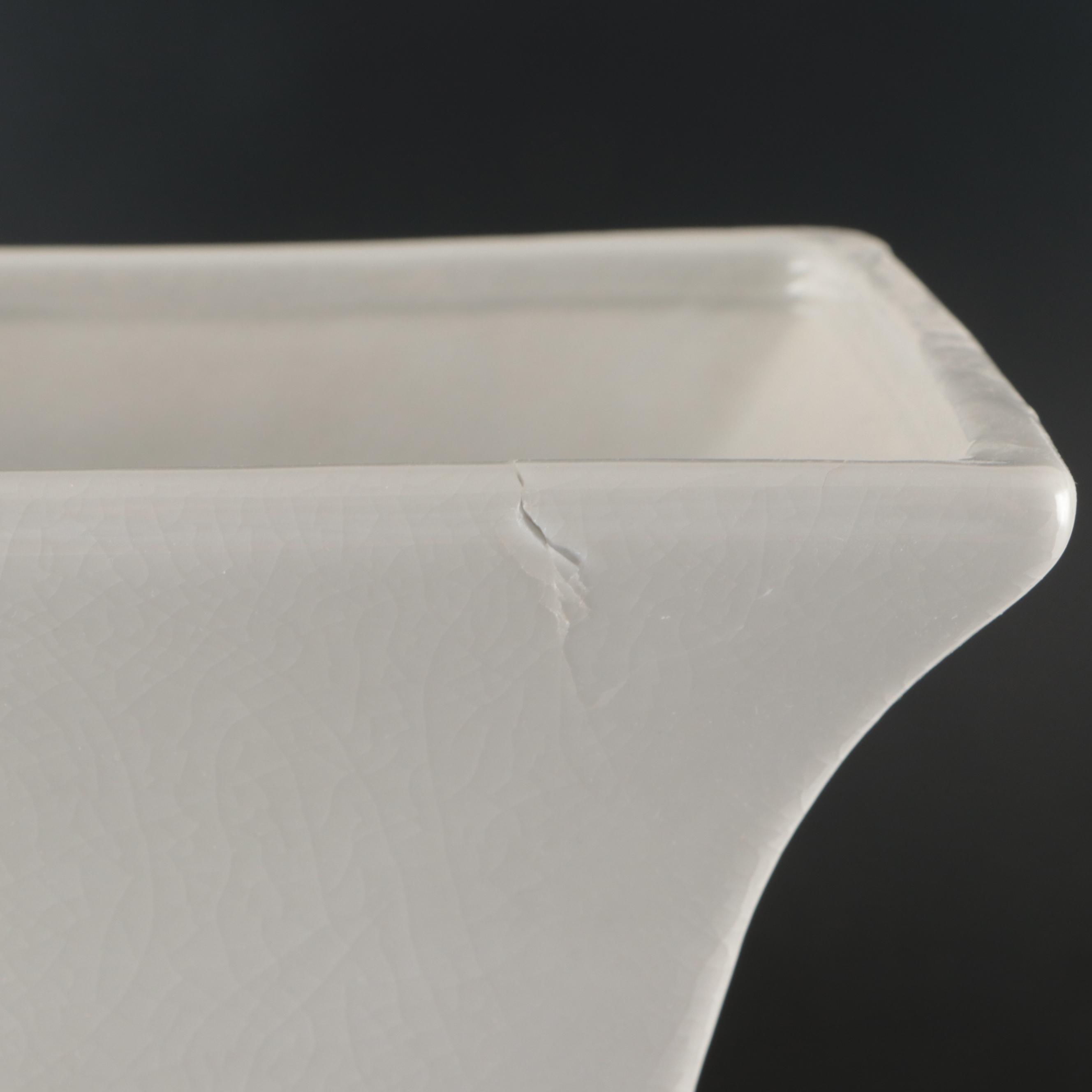 Global Views Ceramic Column Vases with Chinese Famille Rose Porcelain Planter