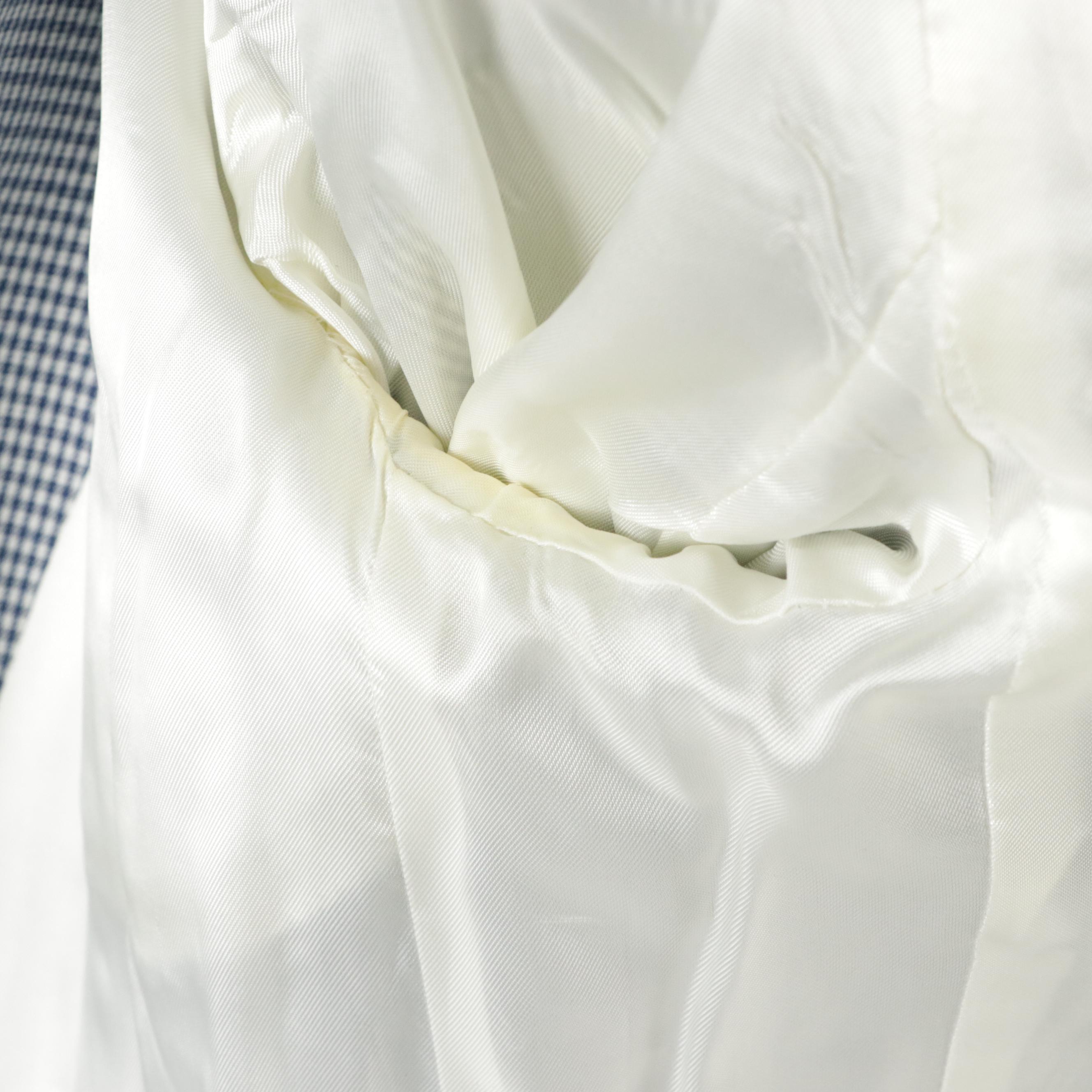 Dolce & Gabbana Single-Breasted Blazer in Blue Micro Checkered Silk