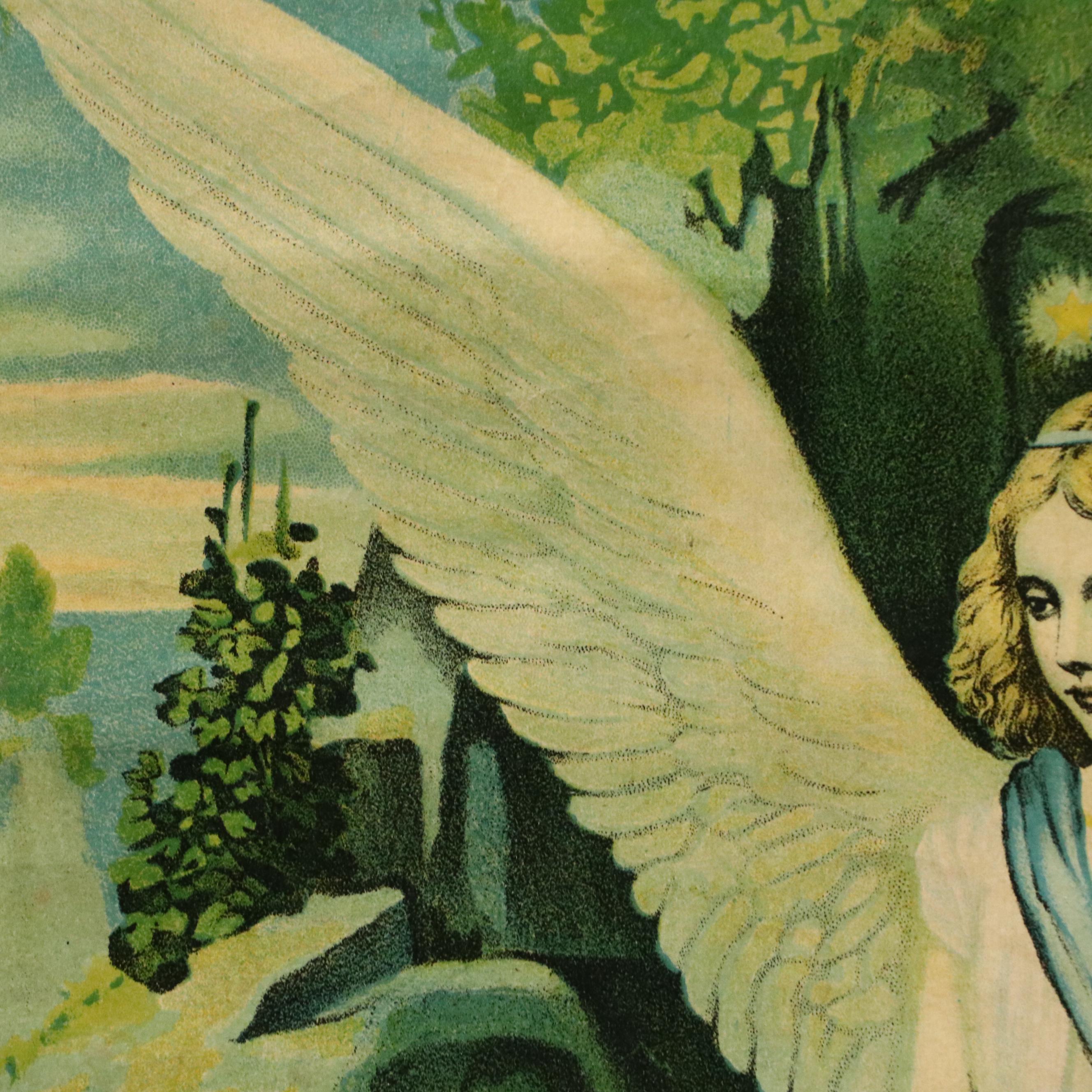 Victorian Chromolithograph "The Holy Guardian," Circa 1900