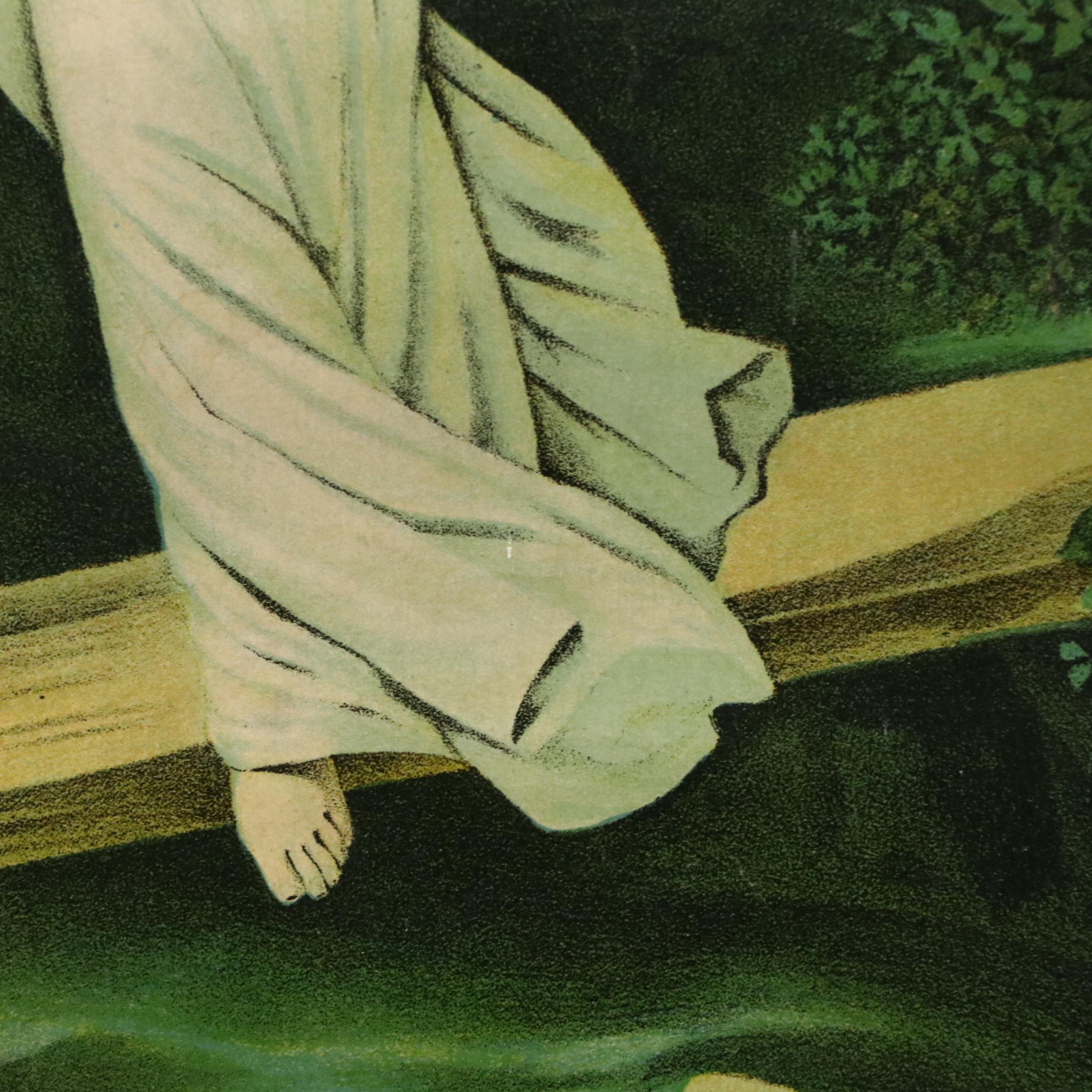 Victorian Chromolithograph "The Holy Guardian," Circa 1900