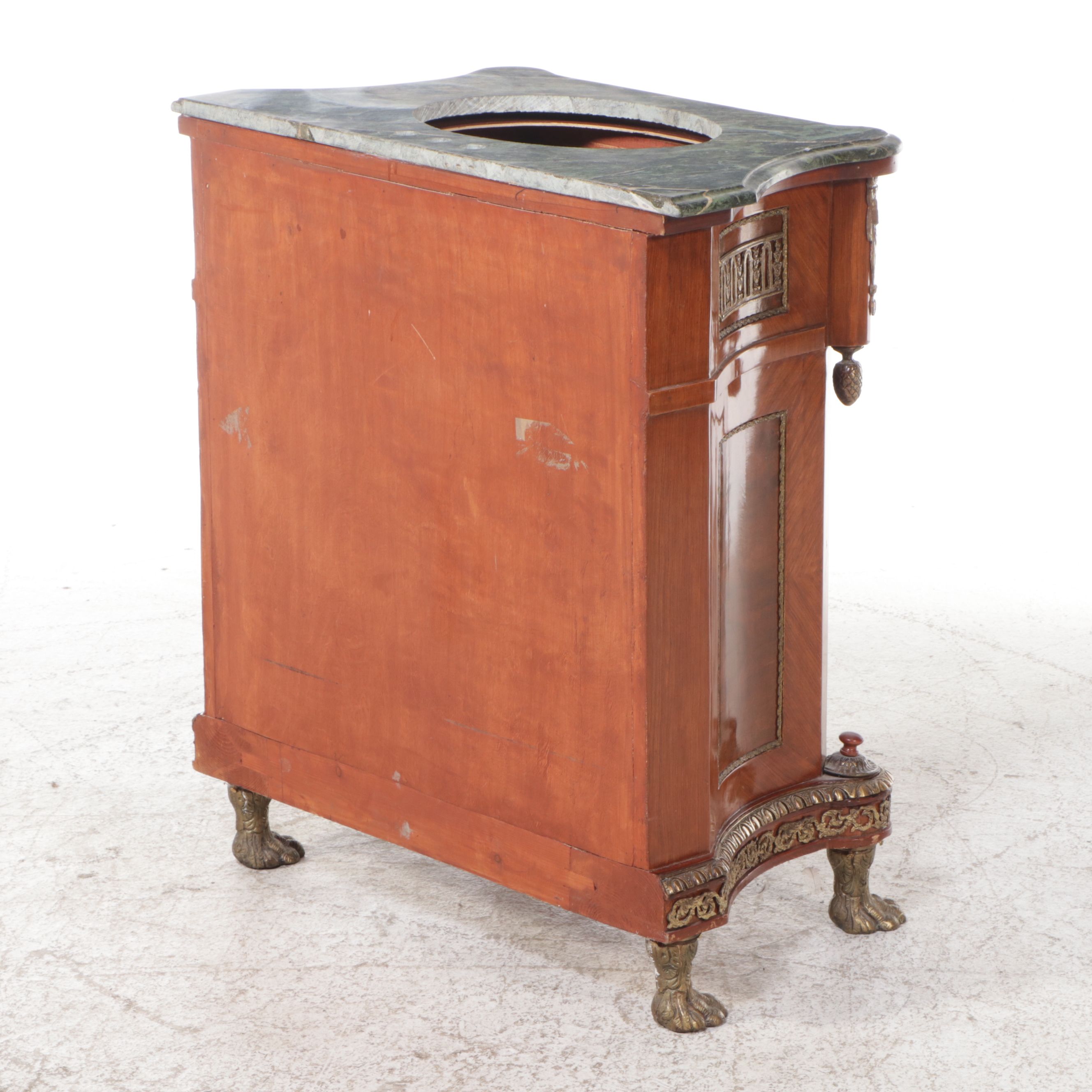 Louis XVI Style Washstand with Green Marble Top