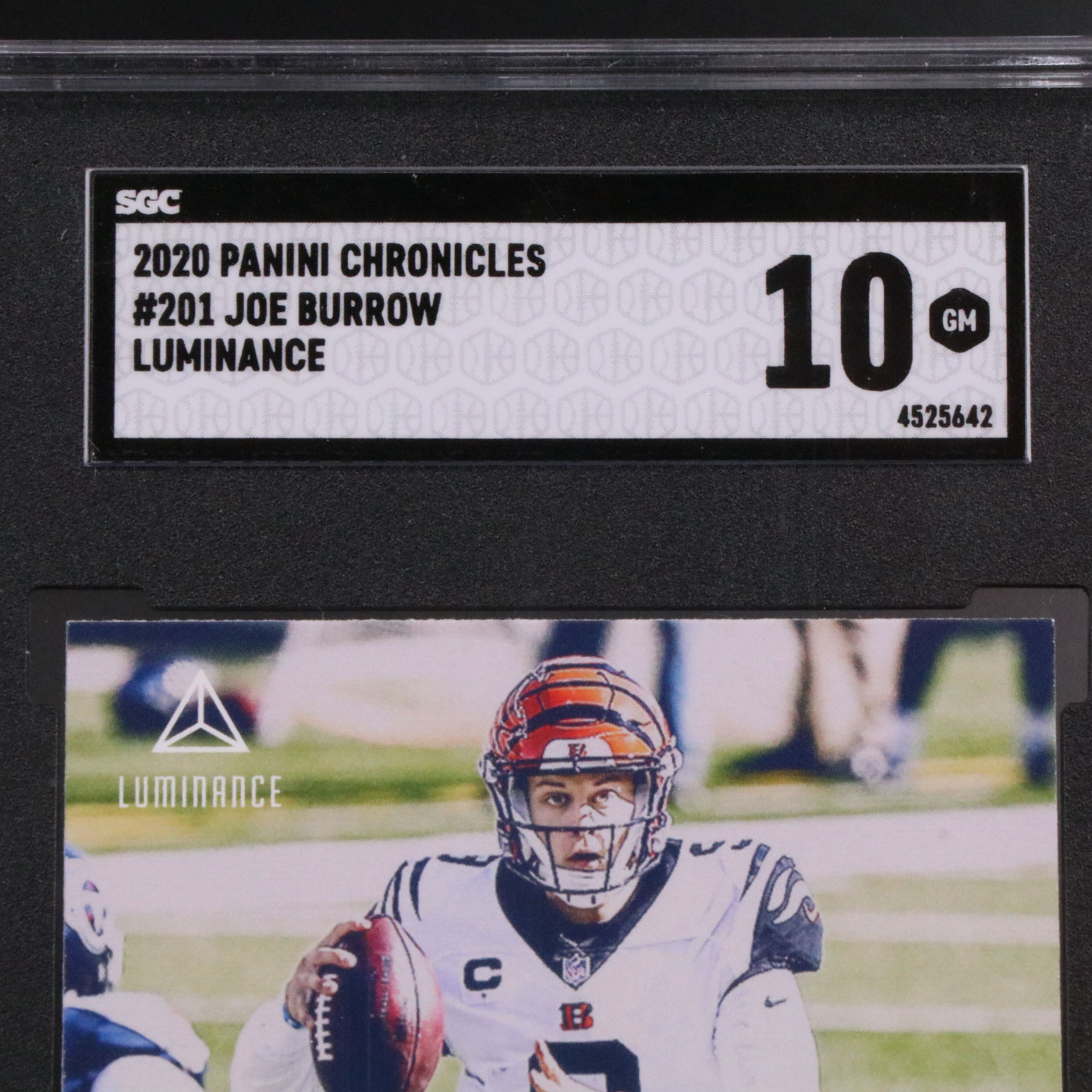 2020 Panini Chronicles Joe Burrow Luminance Rookie Football Card Graded SGC 10
