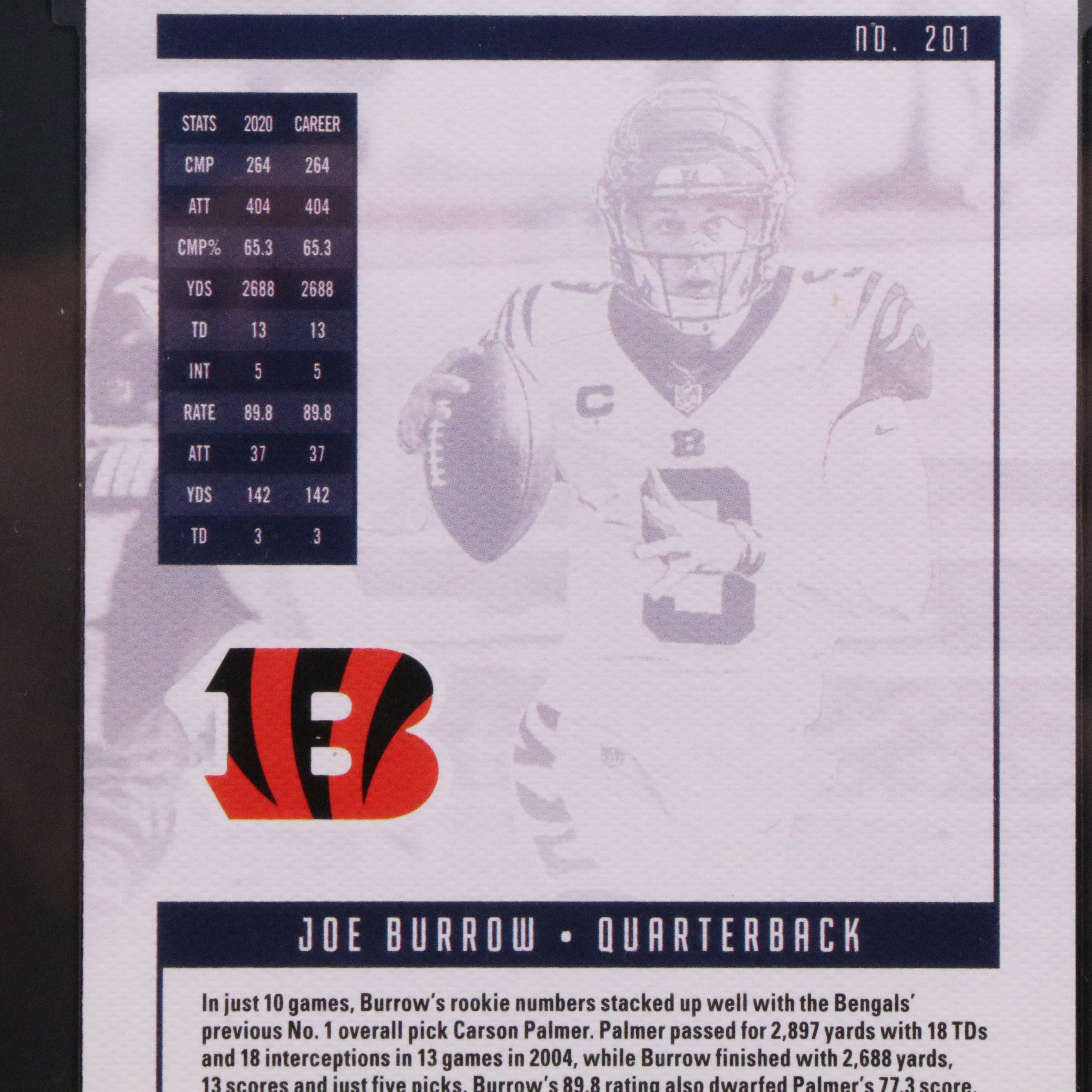 2020 Panini Chronicles Joe Burrow Luminance Rookie Football Card Graded SGC 10