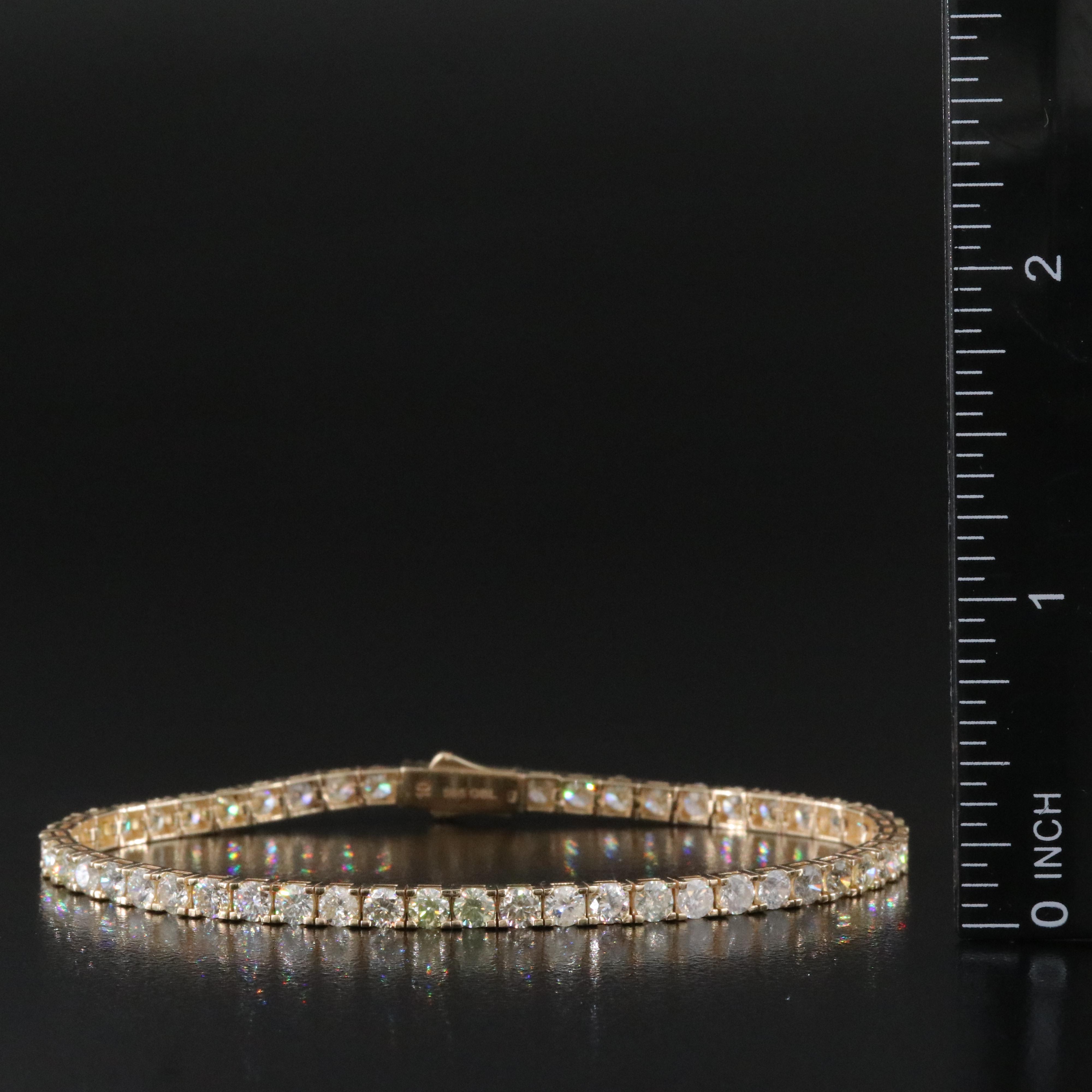 14K 6.41 CTW Diamond Line Bracelet with IGI Report and Fancy Diamonds