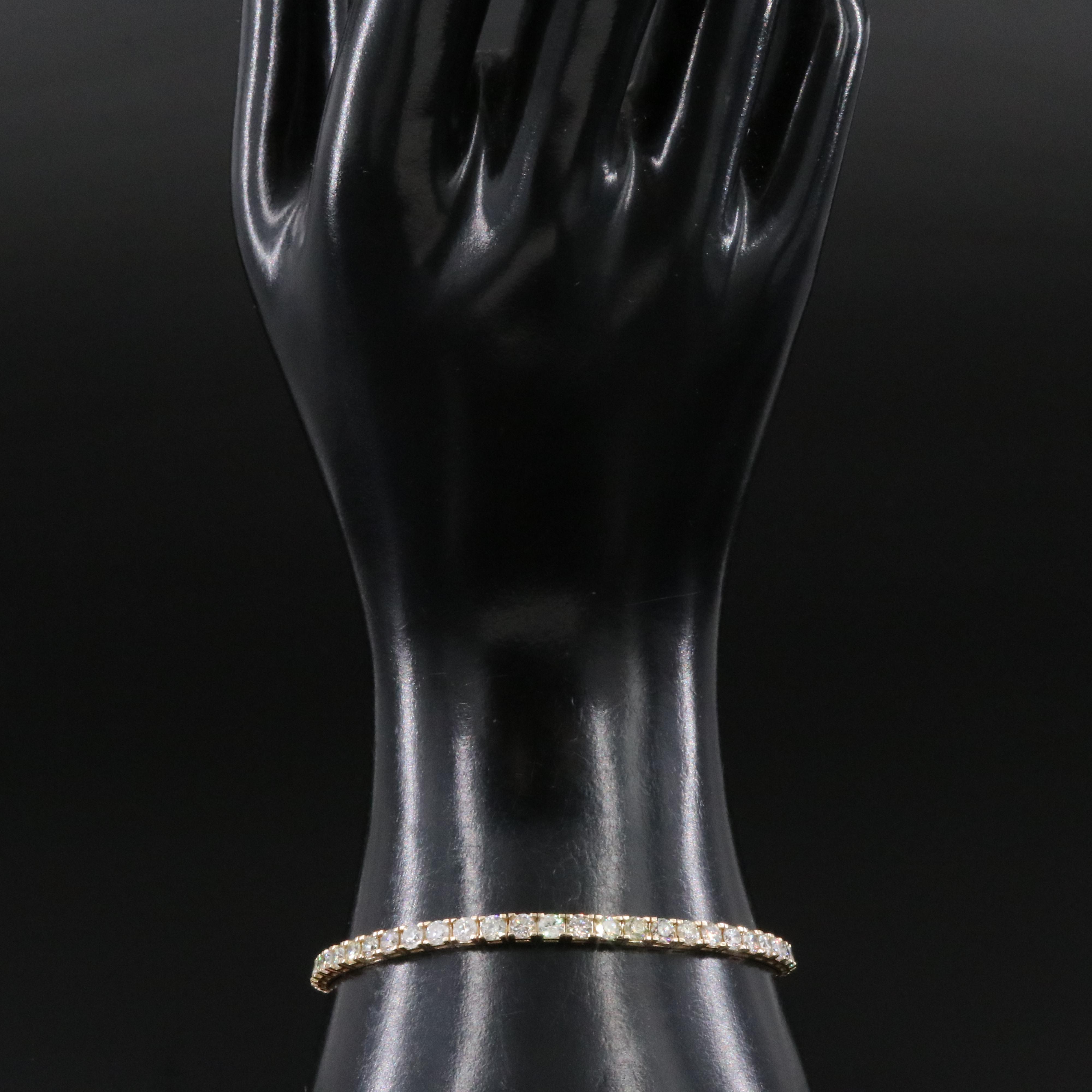 14K 6.41 CTW Diamond Line Bracelet with IGI Report and Fancy Diamonds