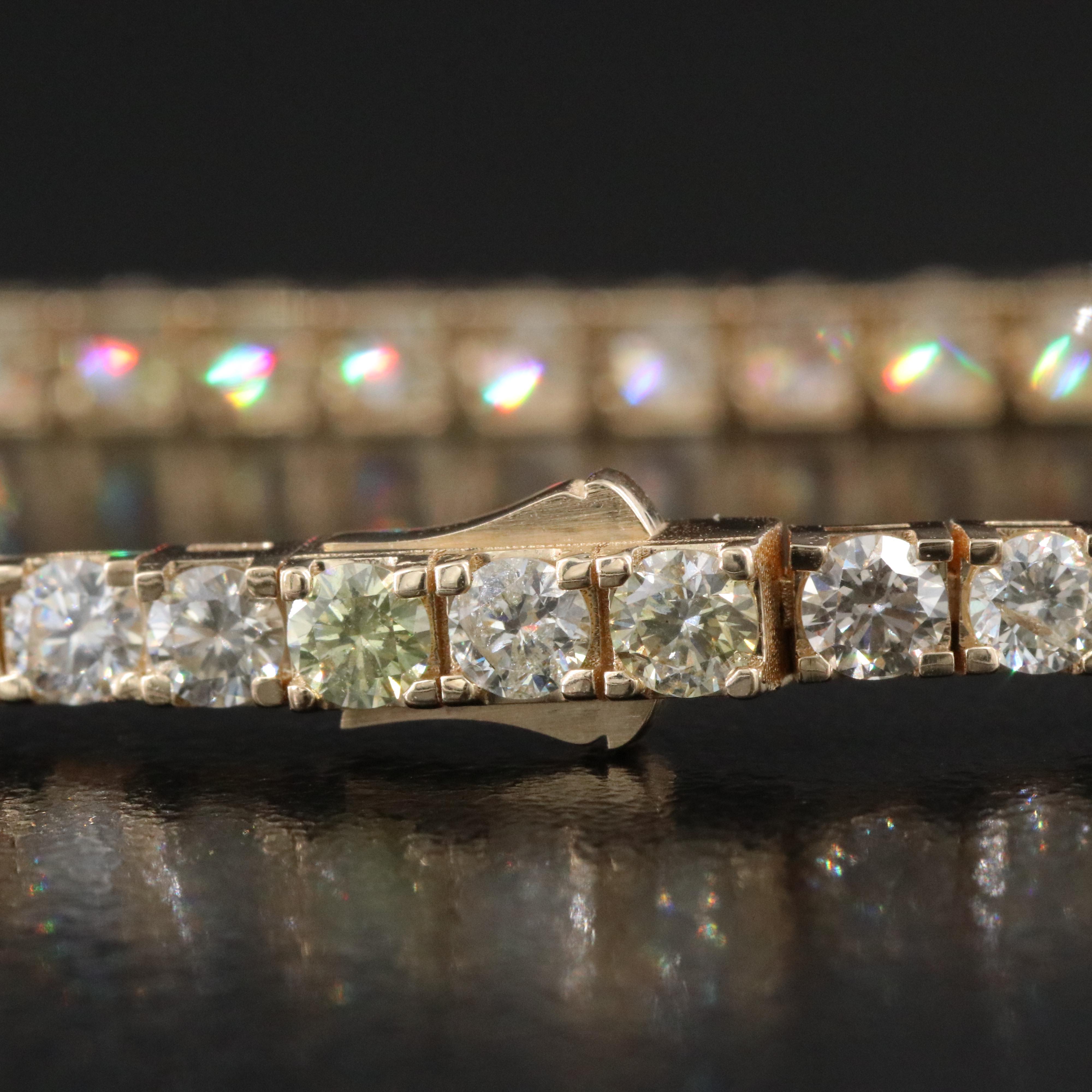 14K 6.41 CTW Diamond Line Bracelet with IGI Report and Fancy Diamonds
