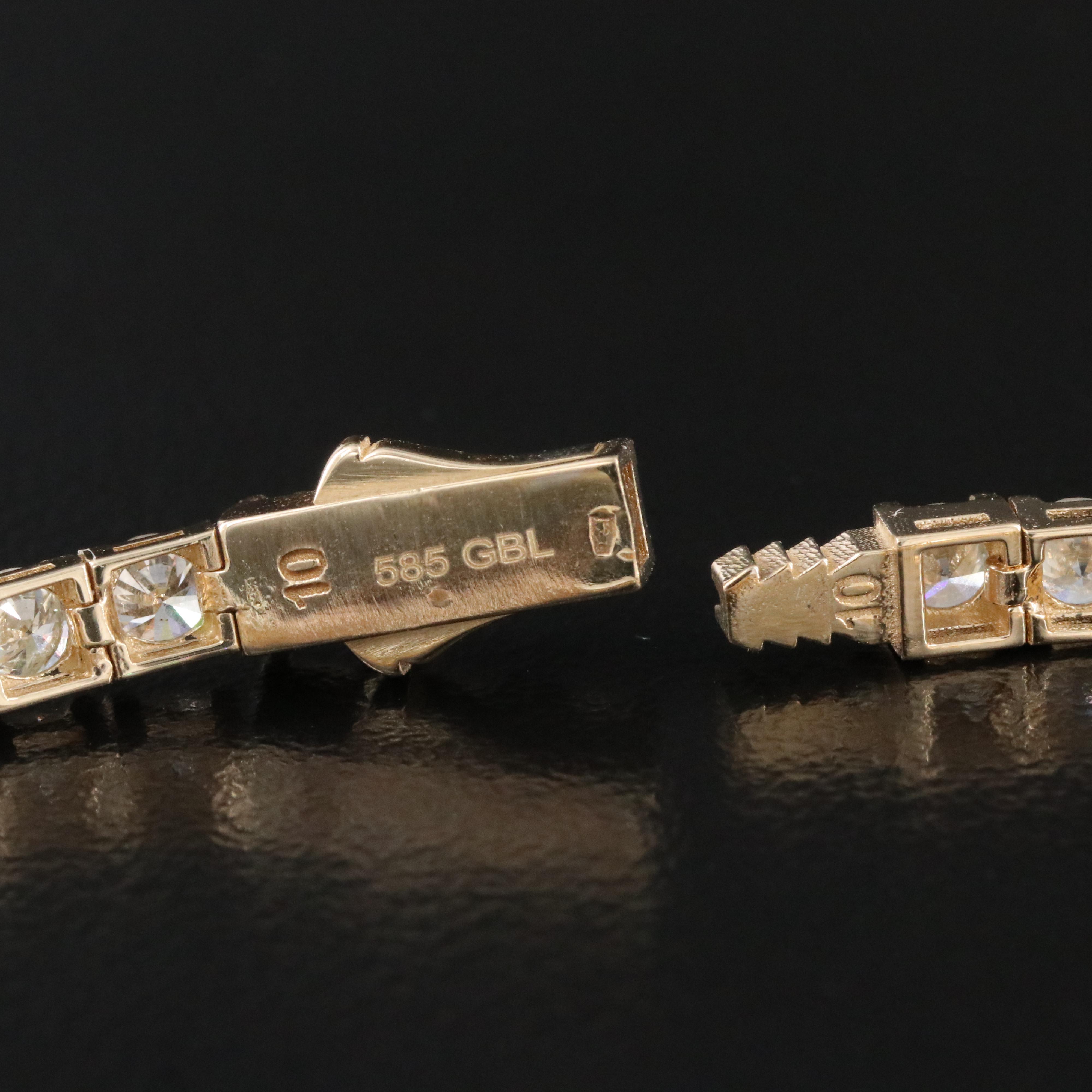 14K 6.41 CTW Diamond Line Bracelet with IGI Report and Fancy Diamonds