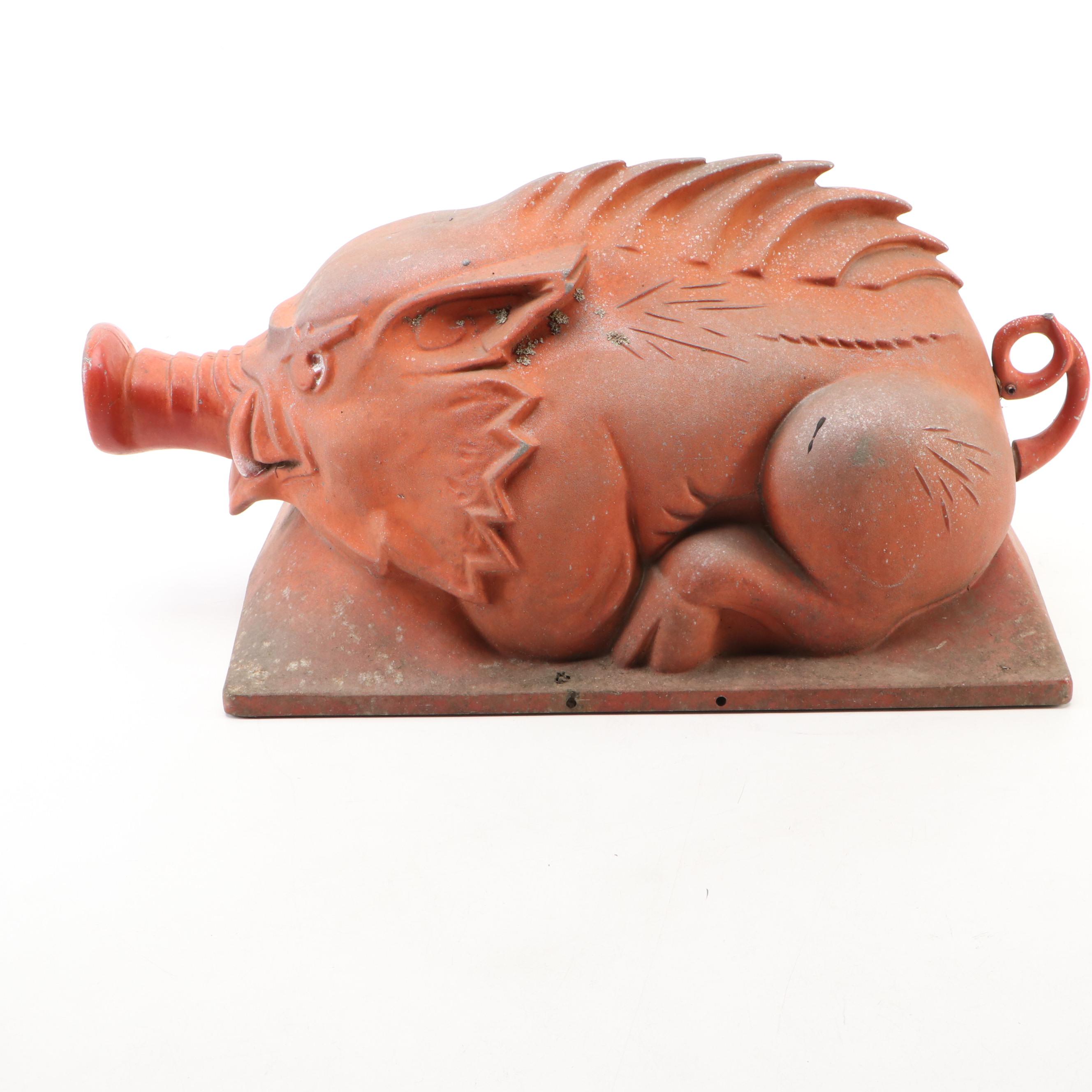 Cast Metal Arkansas Razorback Style Grill Cover